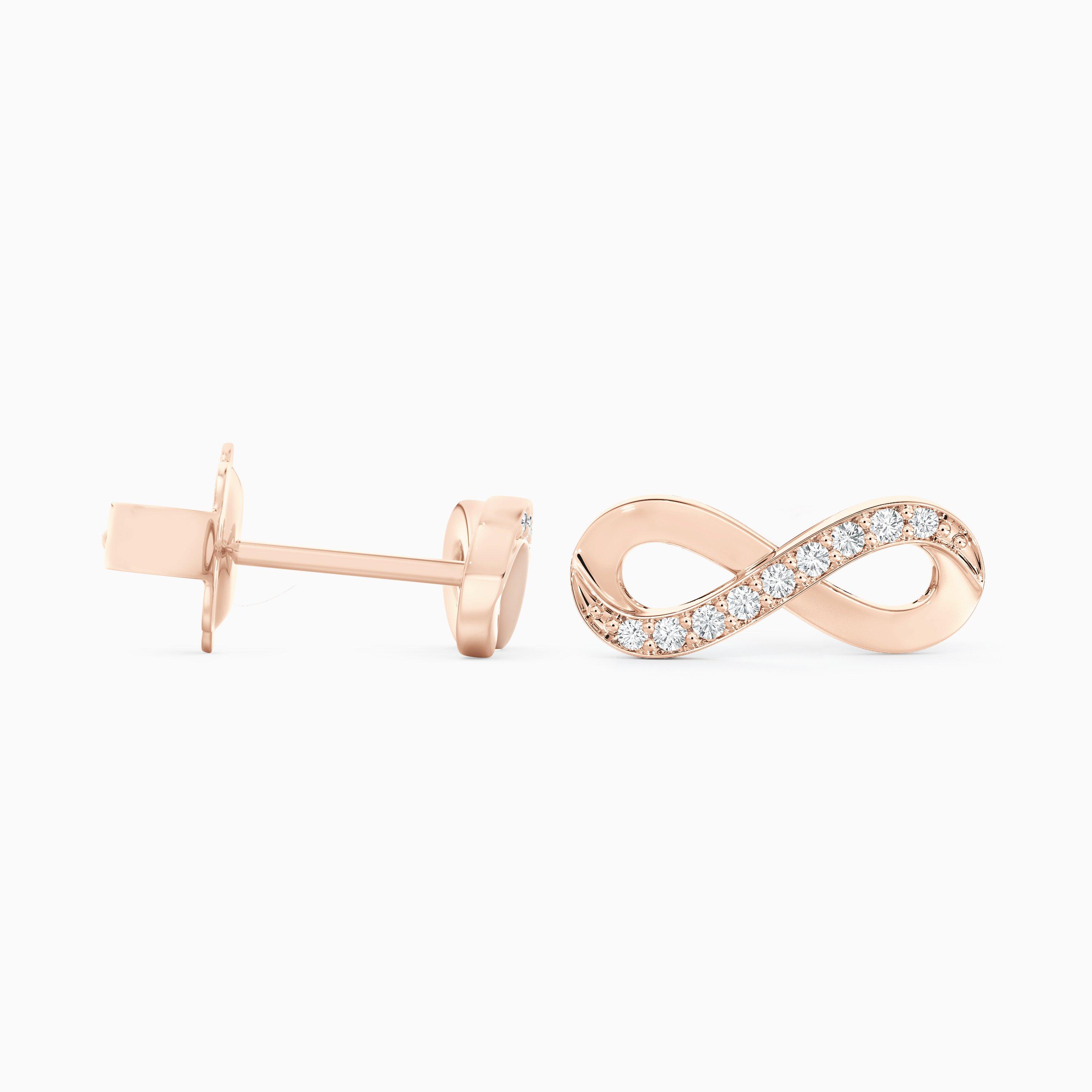 Infinity Stud Earrings in Rose Gold De Beers DE
