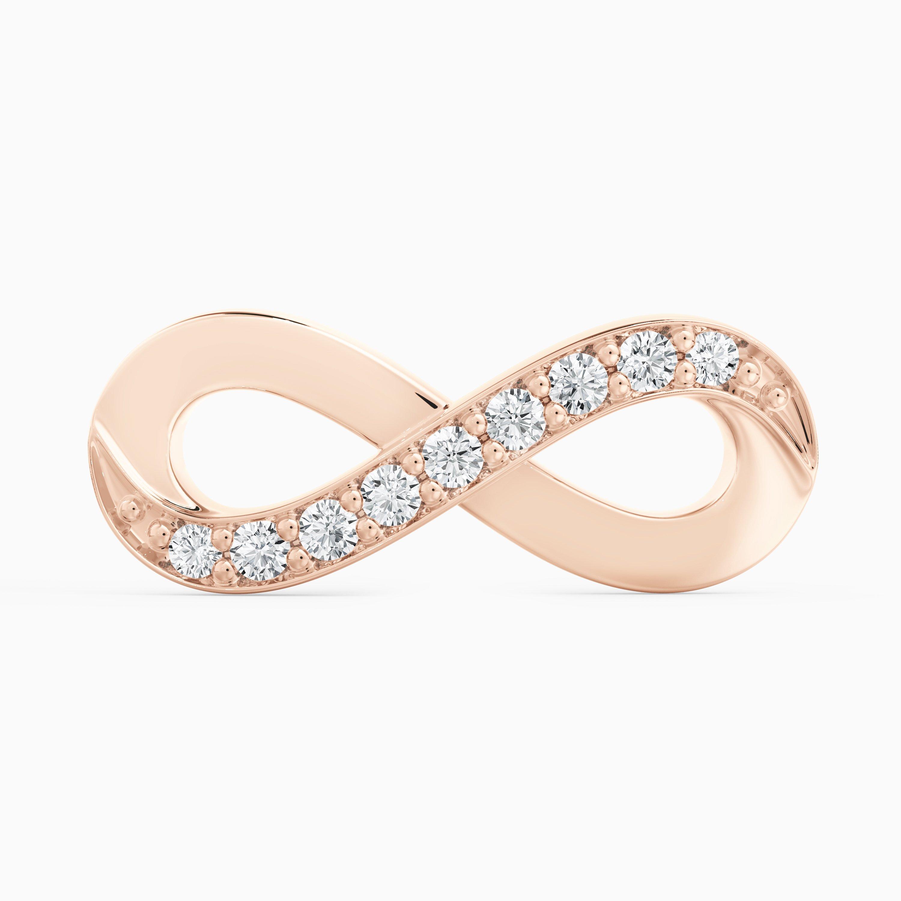 Infinity Stud Earrings in Rose Gold, image 2