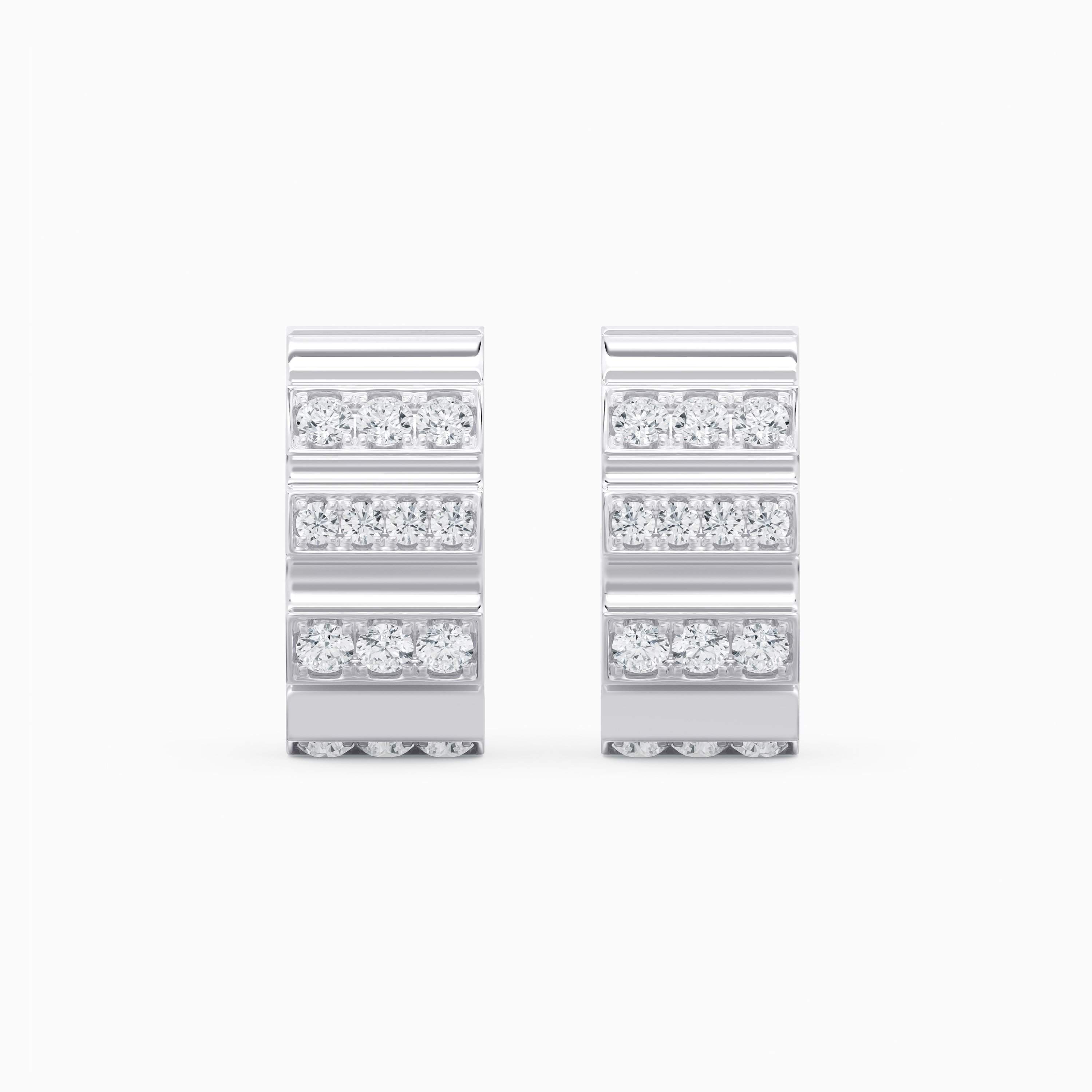 De Beers RVL Hoop Earrings in White Gold with Diamonds De Beers RVL Hoop Earrings in White Gold with Diamonds, image 1