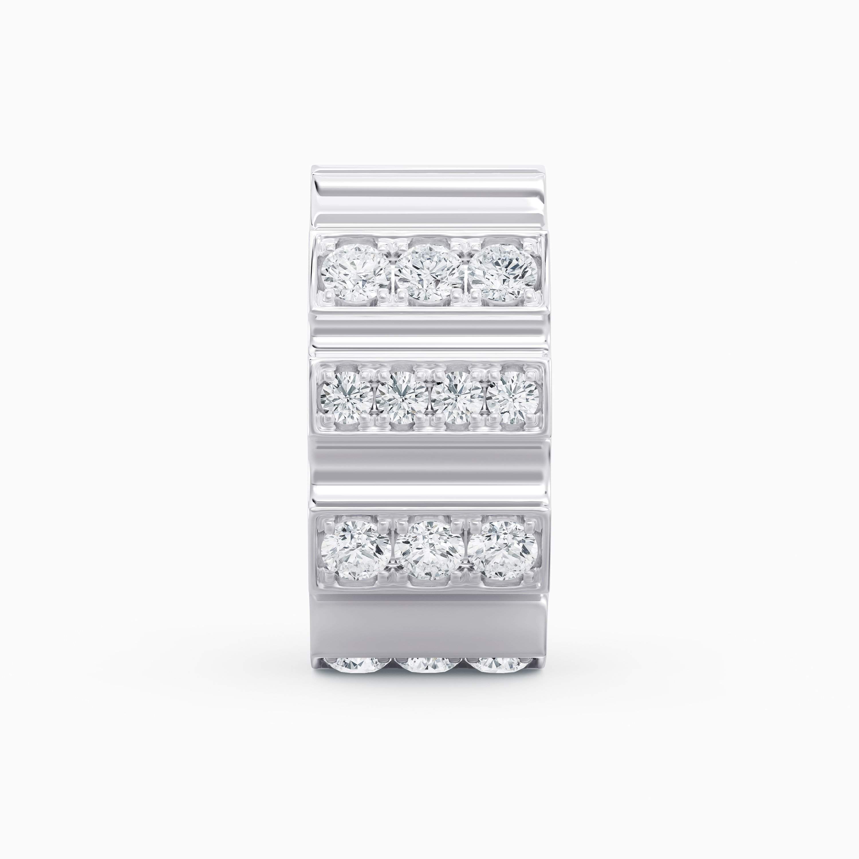 De Beers RVL Hoop Earrings in White Gold with Diamonds De Beers RVL Hoop Earrings in White Gold with Diamonds, image 2