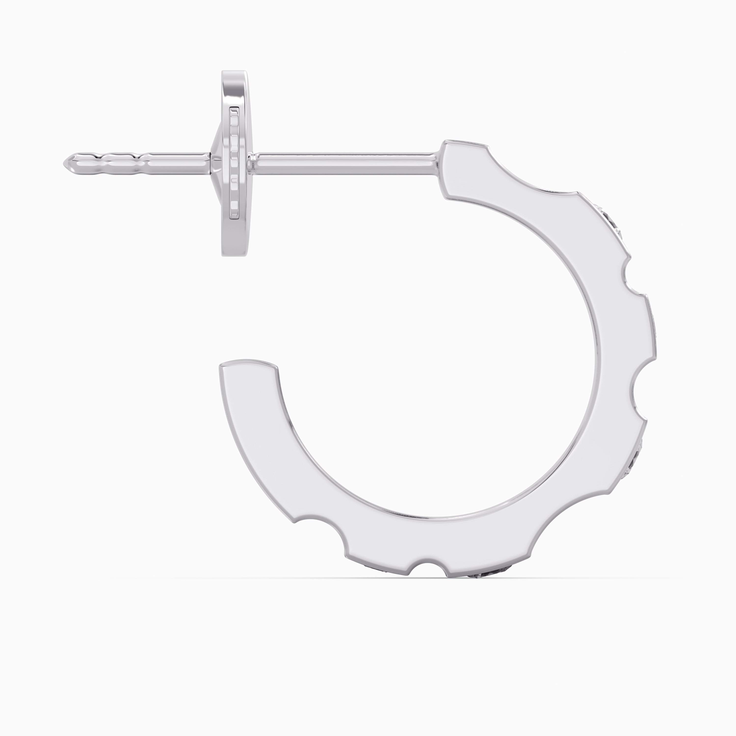 De Beers RVL Hoop Earrings in White Gold with Diamonds De Beers RVL Hoop Earrings in White Gold with Diamonds, image 4