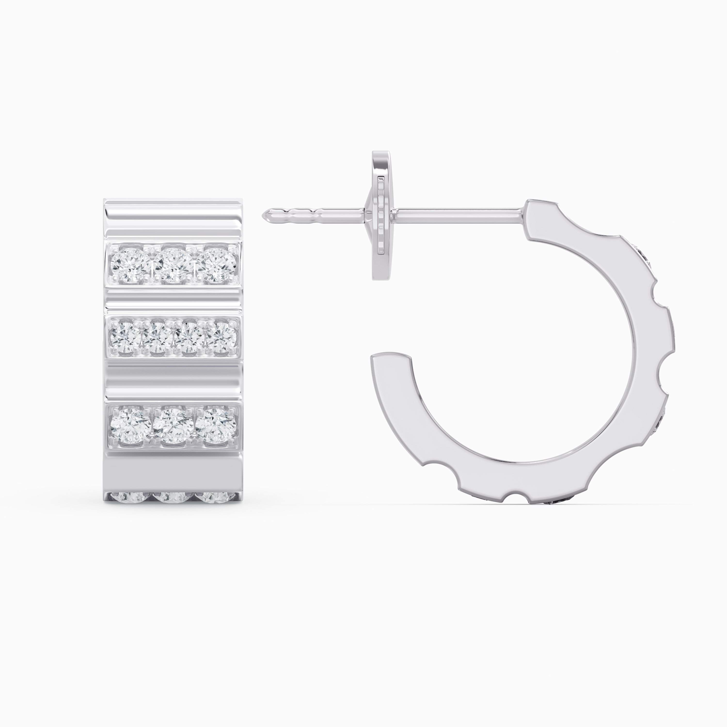 De Beers RVL Hoop Earrings in White Gold with Diamonds De Beers RVL Hoop Earrings in White Gold with Diamonds, image 5
