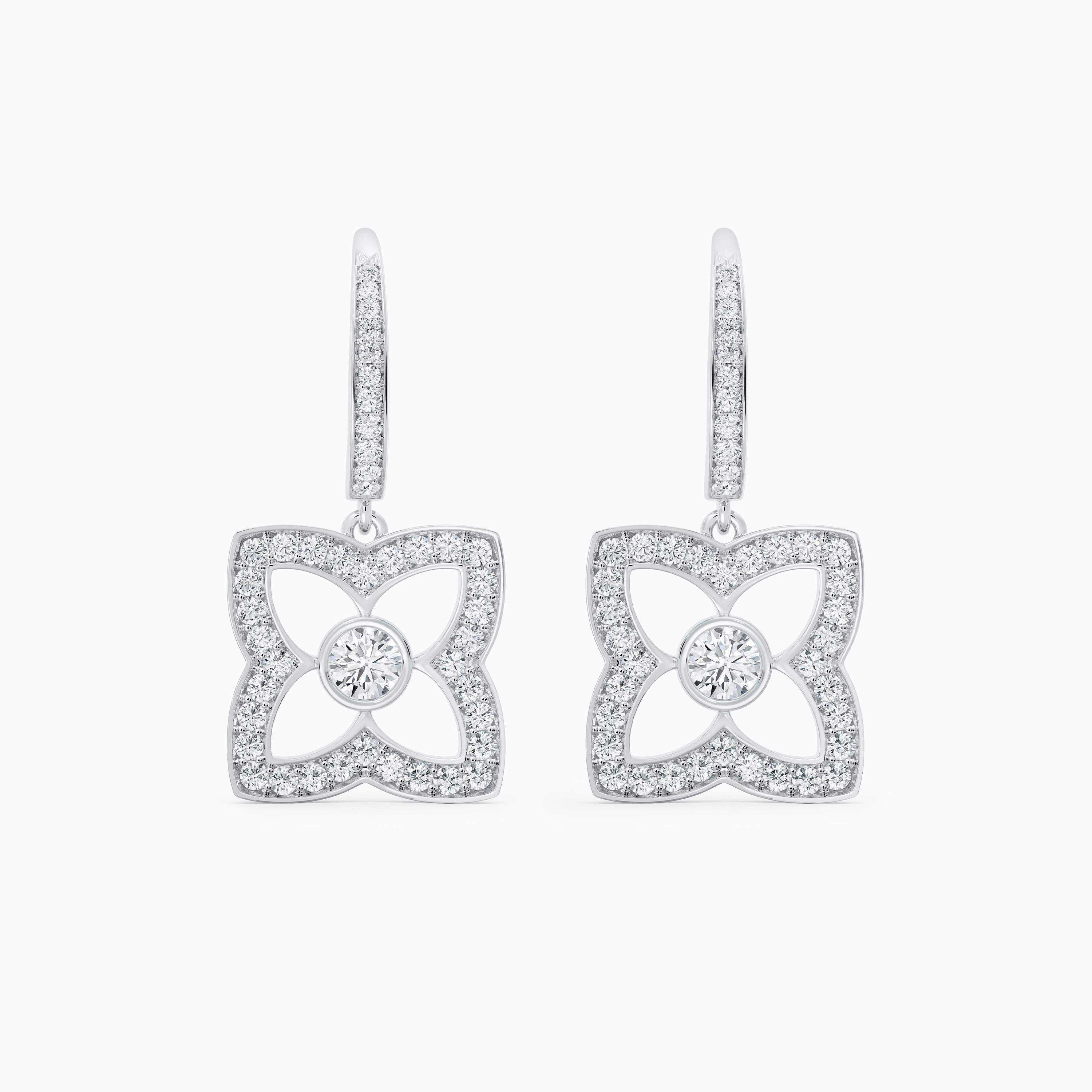 Enchanted Lotus Bloom Sleeper Earrings in white gold Enchanted Lotus Bloom Sleeper Earrings in white gold, image 1