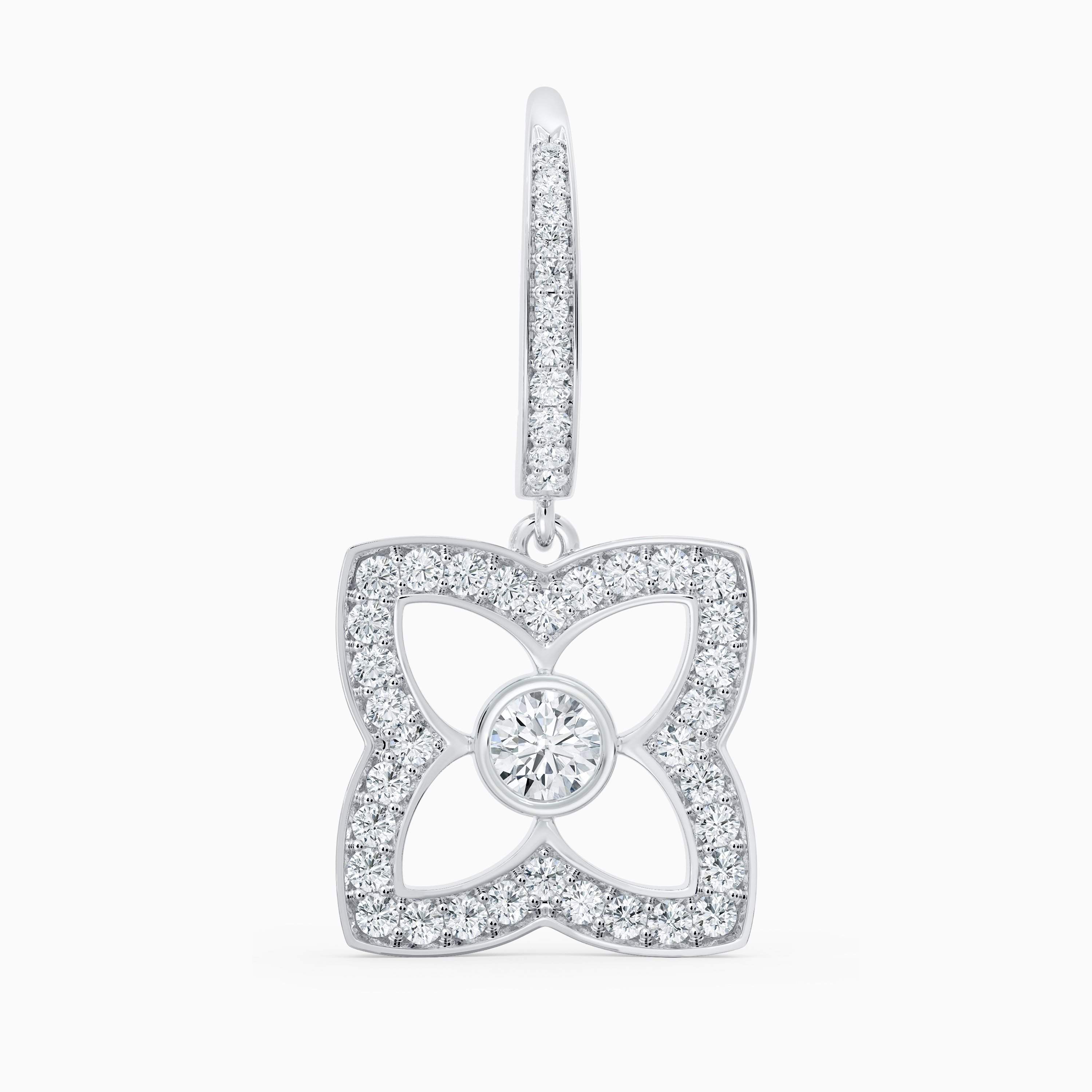 Enchanted Lotus Bloom Sleeper Earrings in white gold Enchanted Lotus Bloom Sleeper Earrings in white gold, image 2