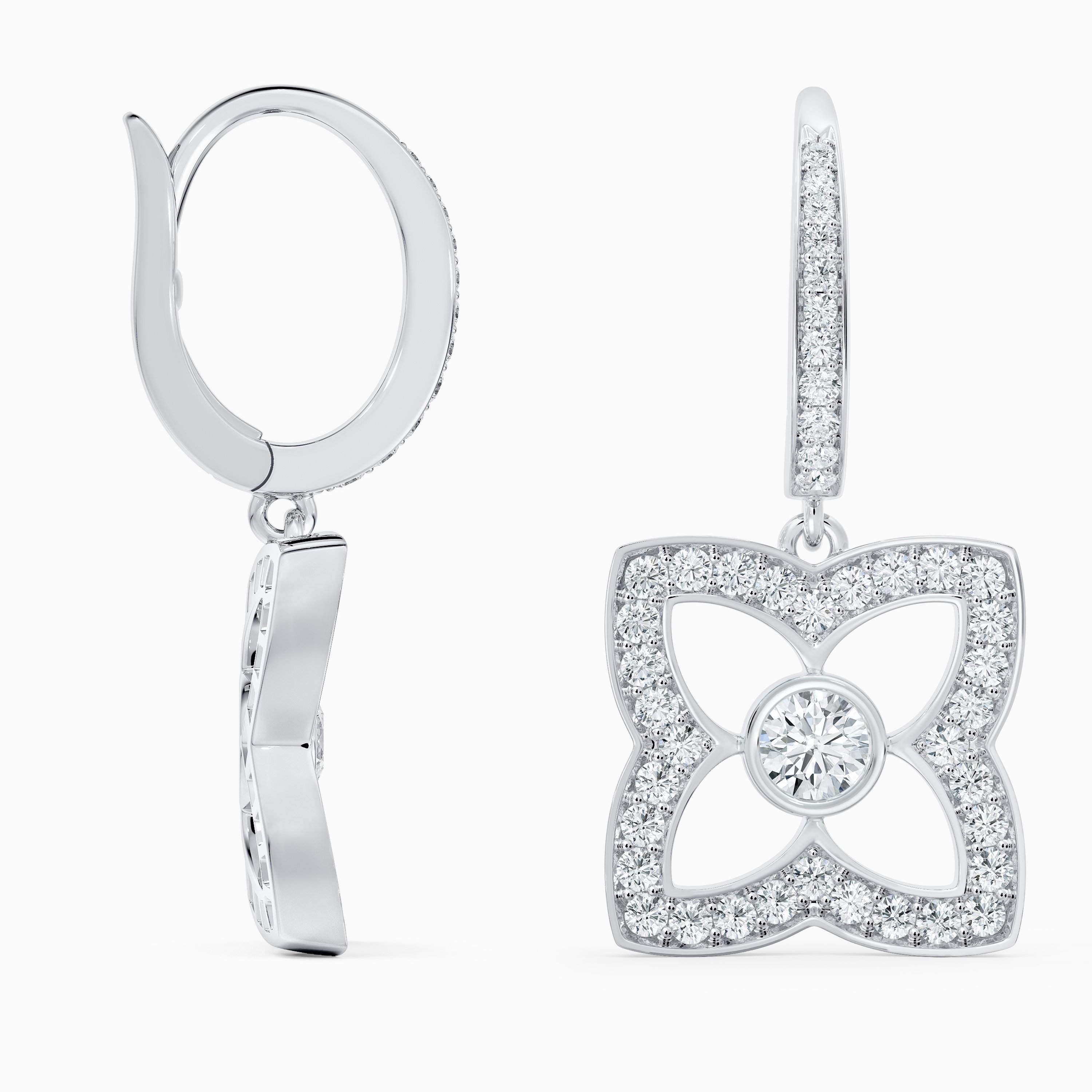 Enchanted Lotus Bloom Sleeper Earrings in white gold Enchanted Lotus Bloom Sleeper Earrings in white gold, image 4