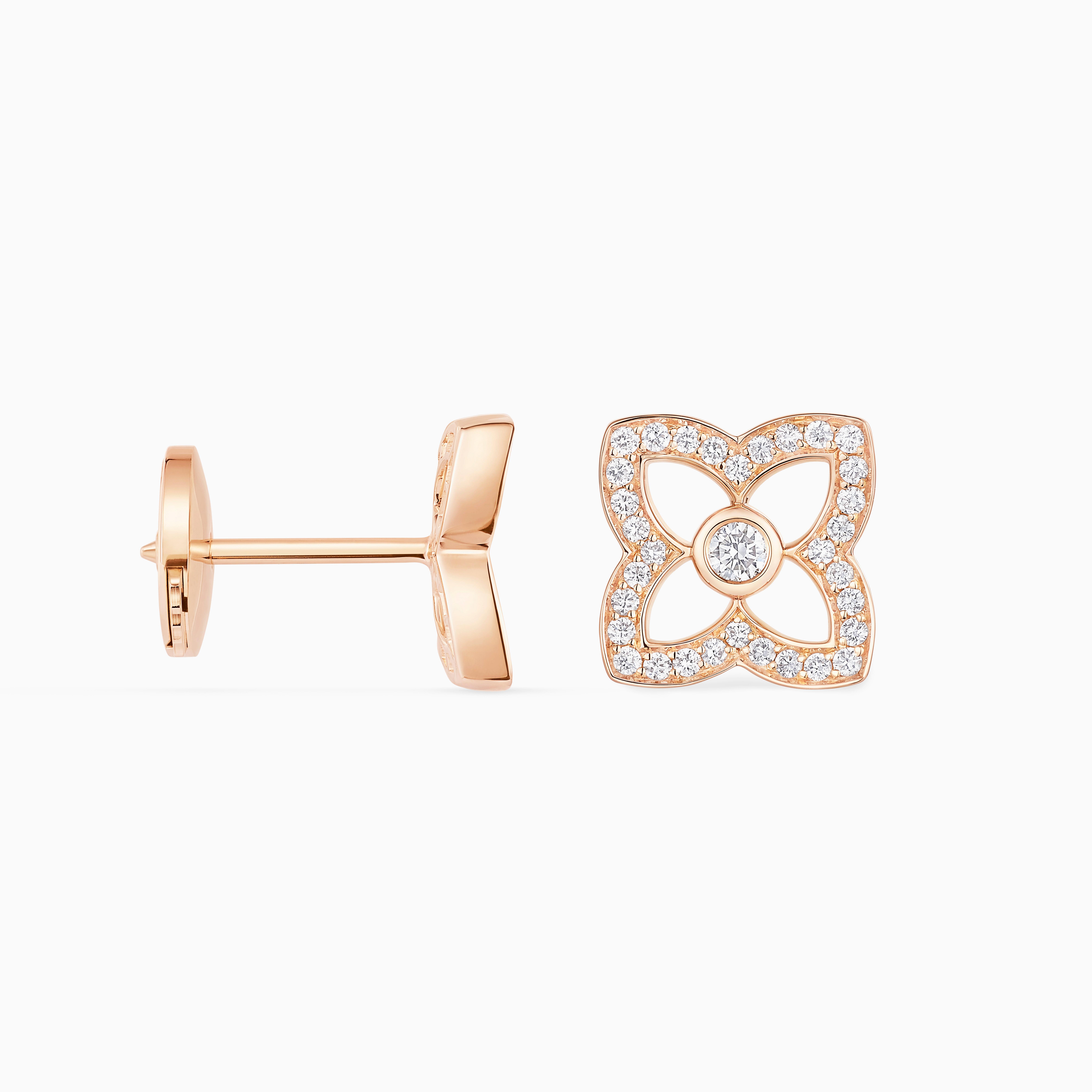 Lotus by DE BEERS rose gold diamond stud earrings, image 2