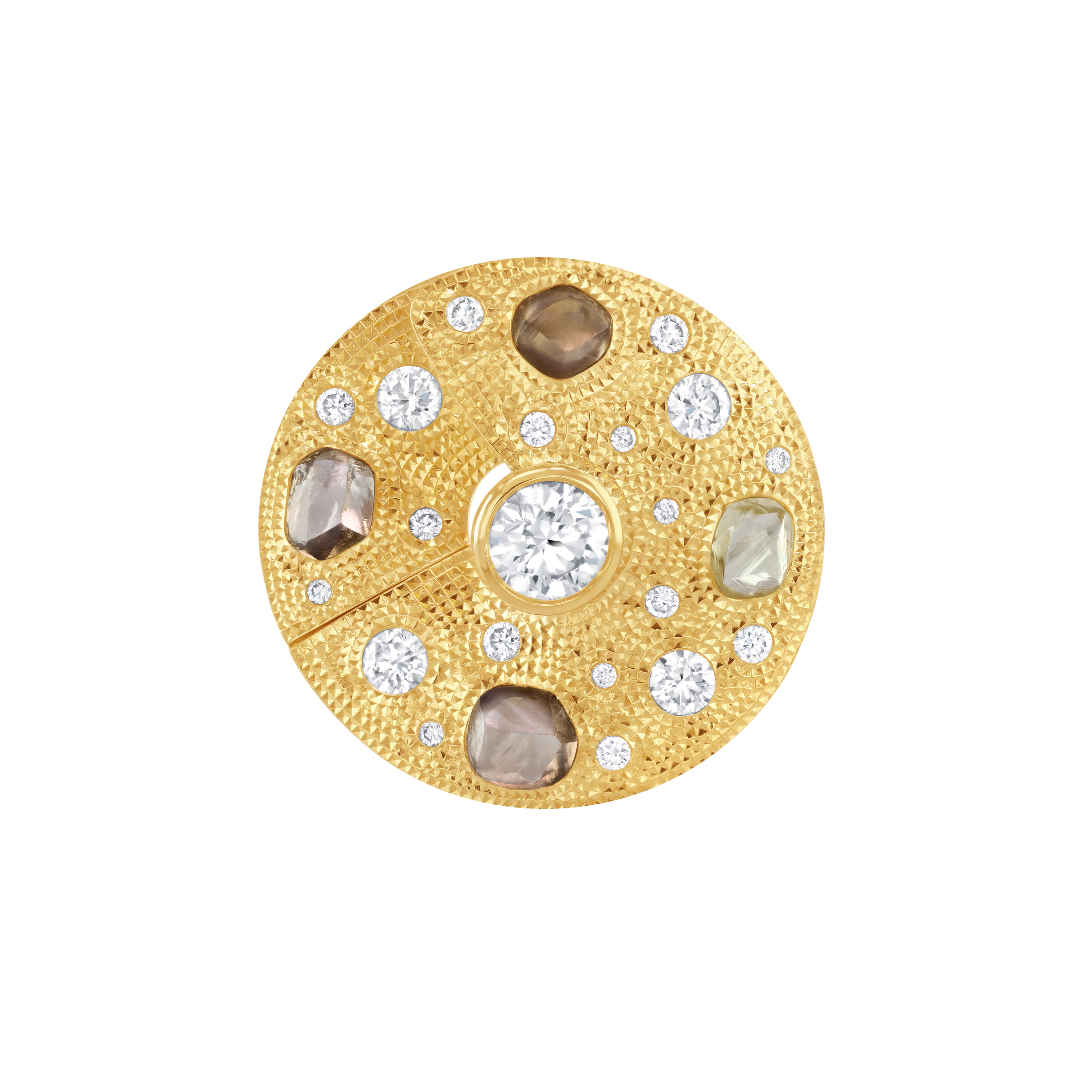 Talisman yellow gold diamond earrings, image 2