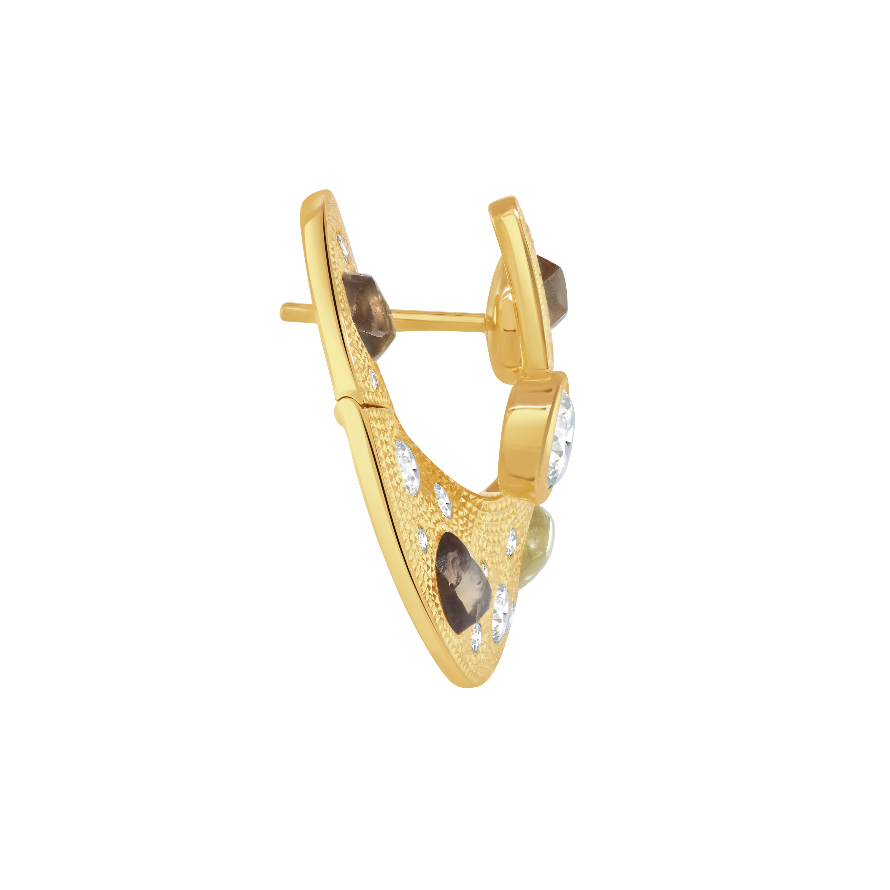 Talisman yellow gold diamond earrings, image 3