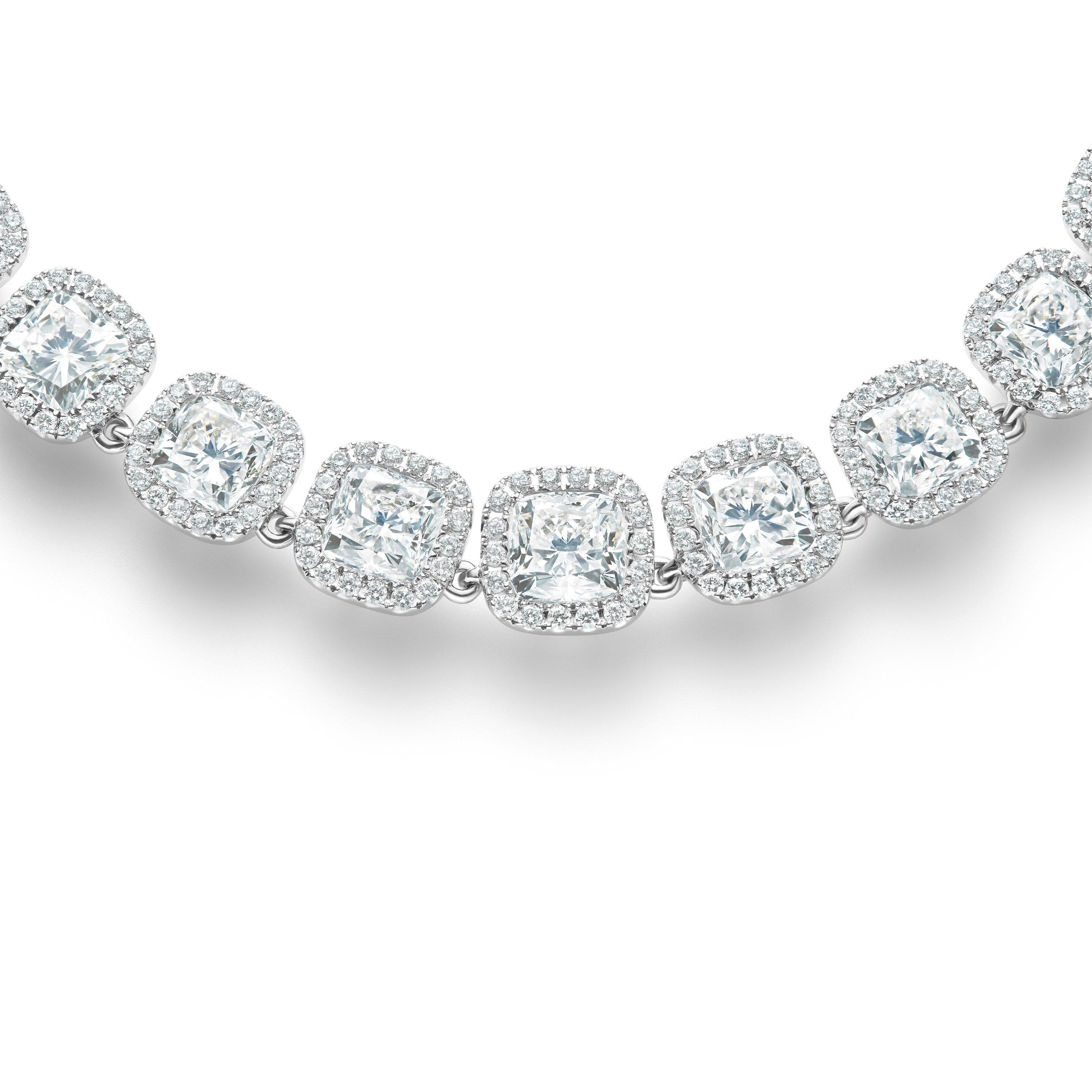 Aura Cushion-Cut Diamond Necklace, image 1