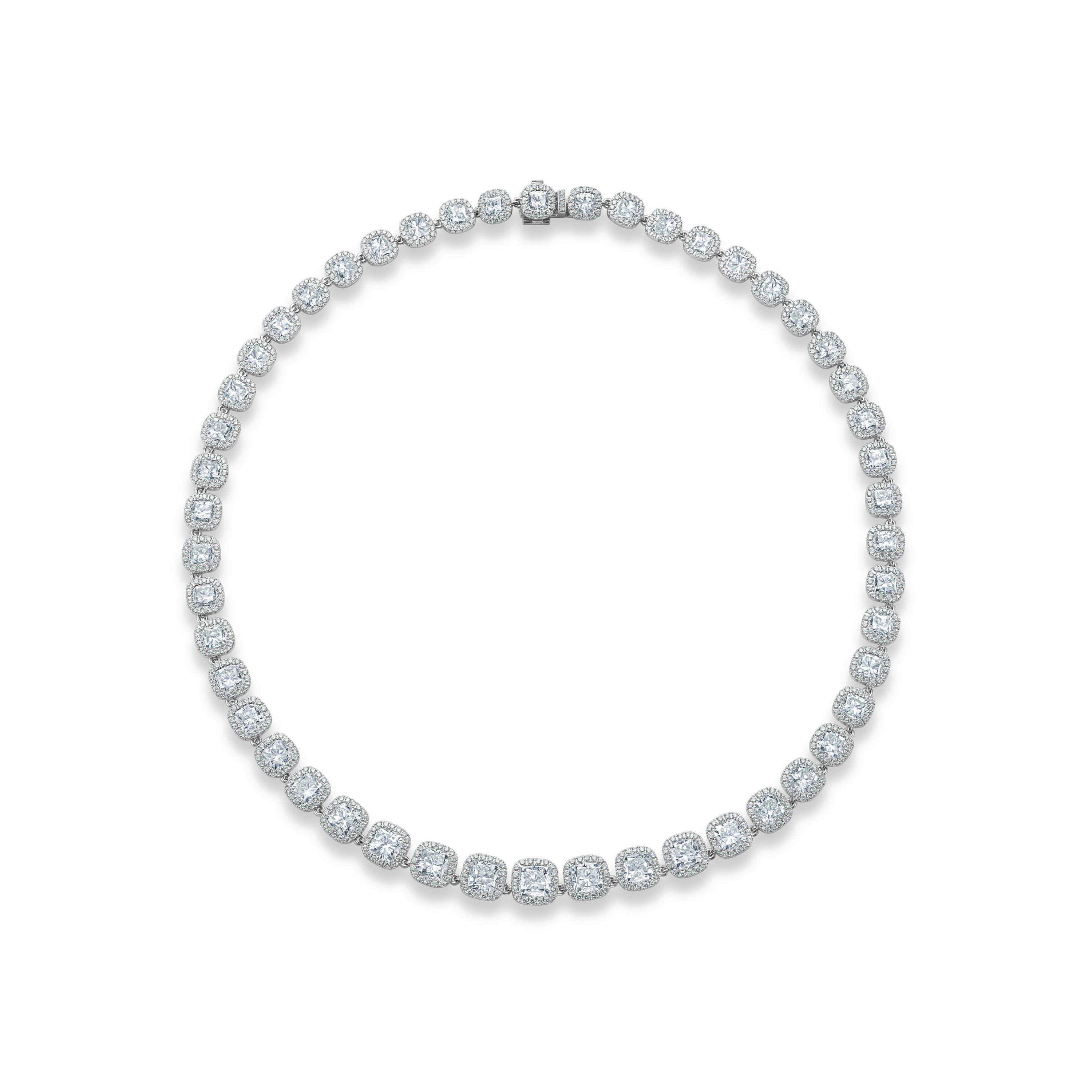 Aura Round Brilliant-cut Diamond Necklace with diamonds