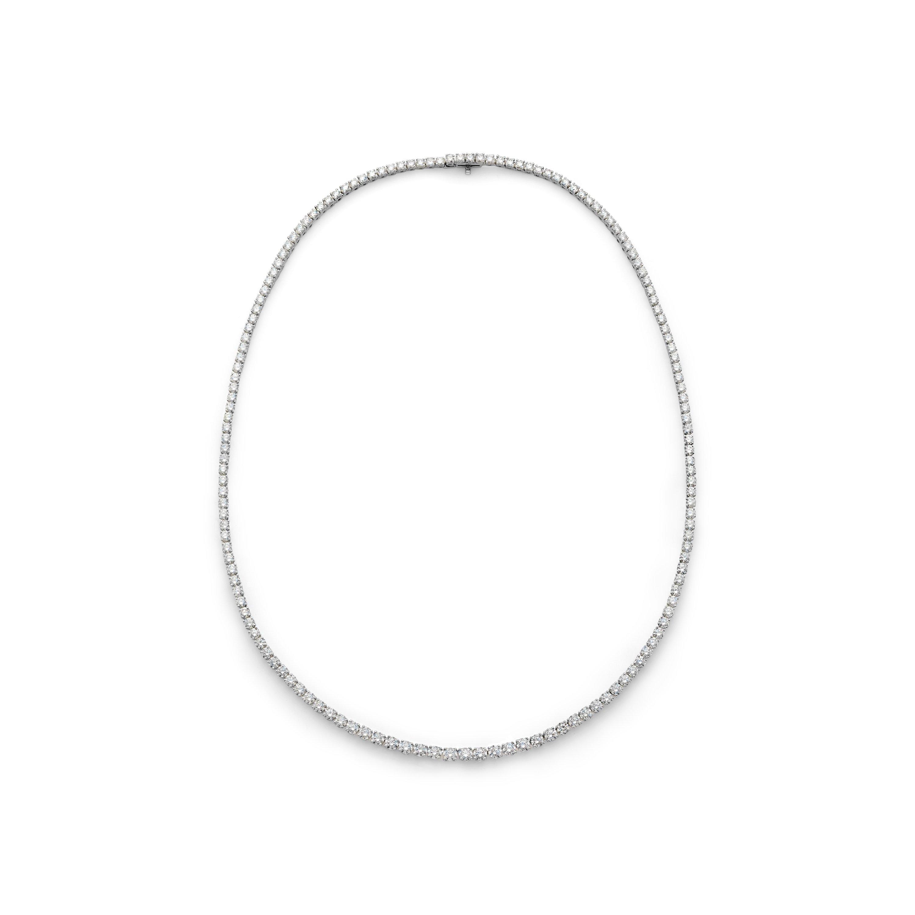 DB CLASSIC GRADUATED ETERNITY LINE ROUND BRILLIANT DIAMOND NECKLACE ...