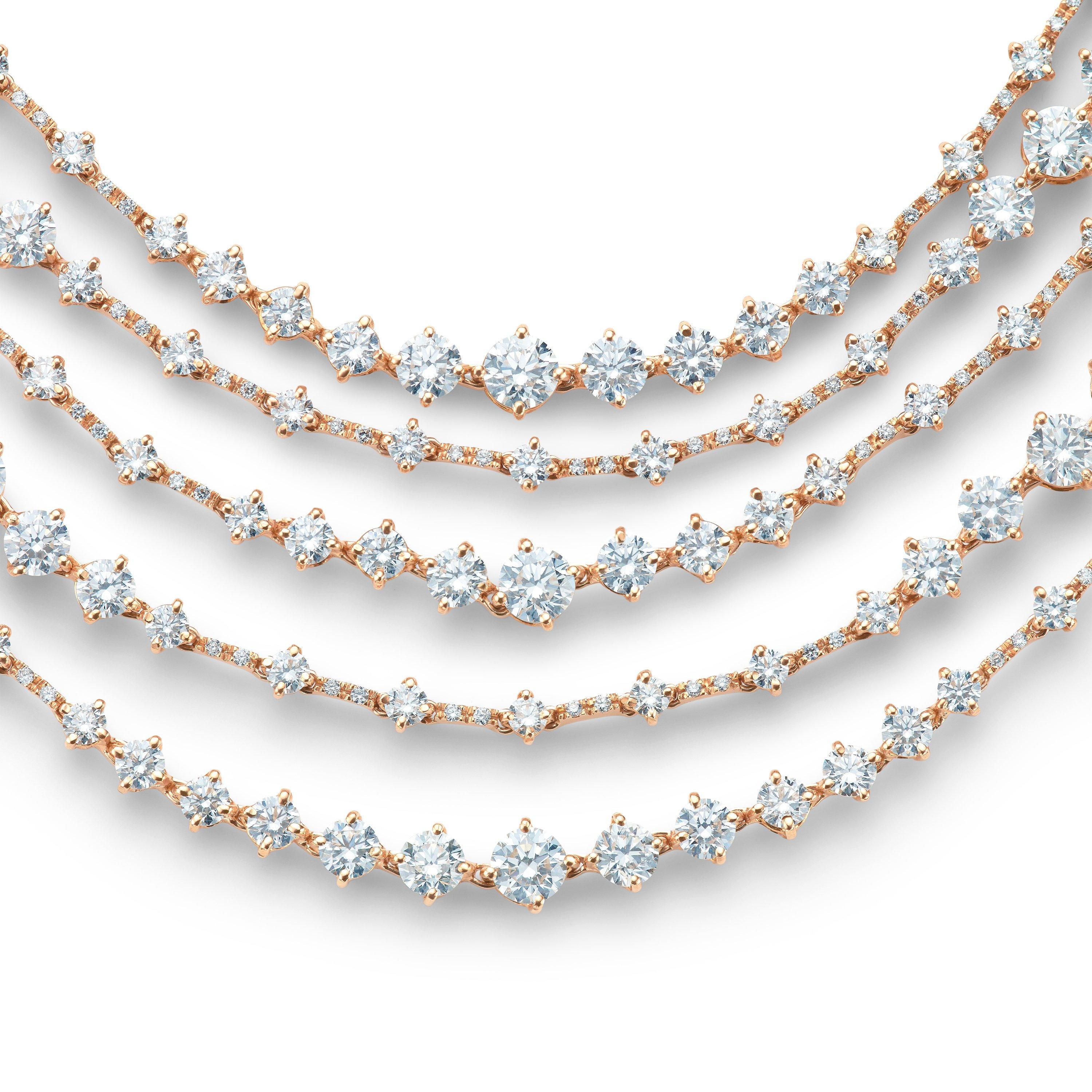 Collier Arpeggia Cinq Rangs en Or Rose, image 1