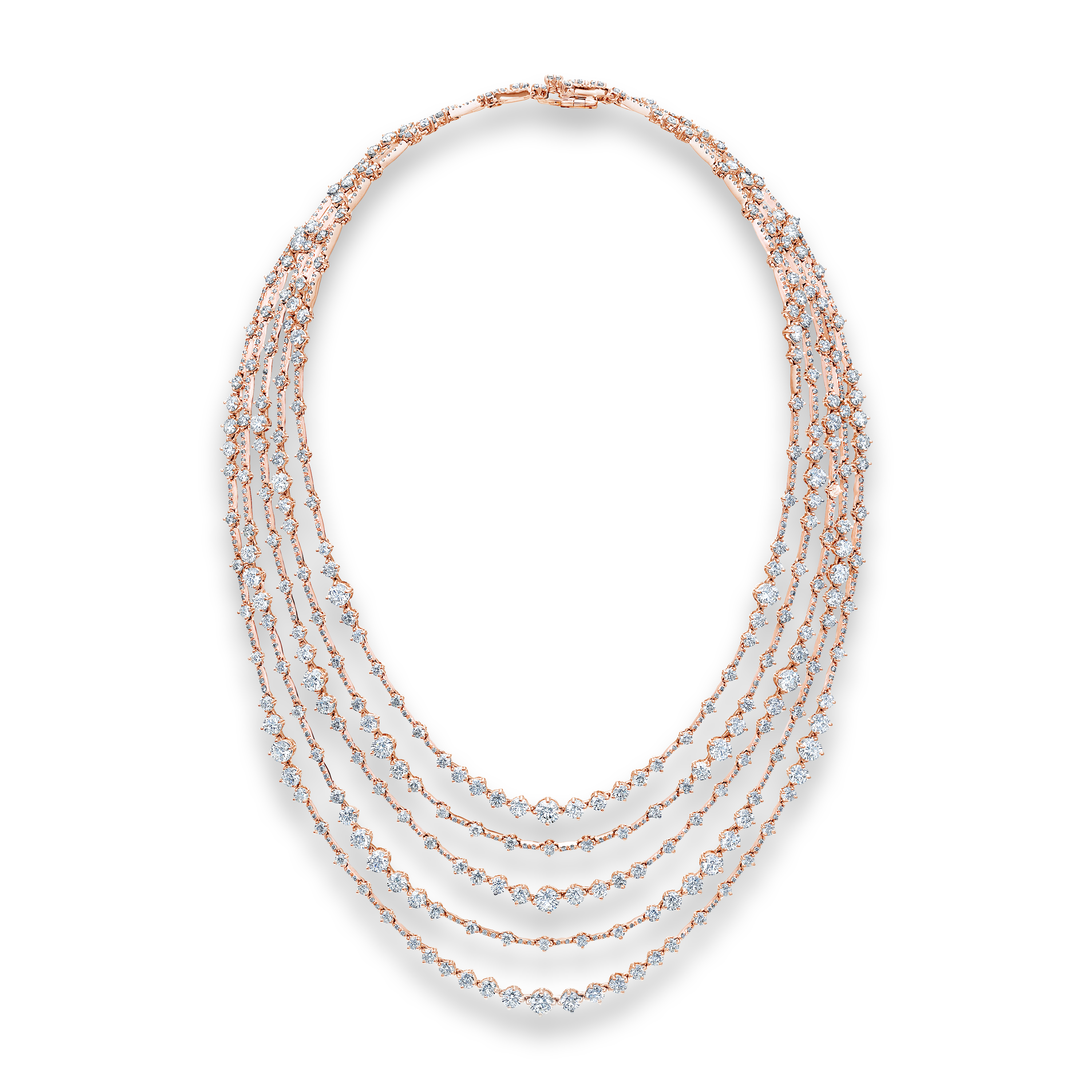 Arpeggia five line necklace in rose gold Arpeggia five line necklace in rose gold, image 1