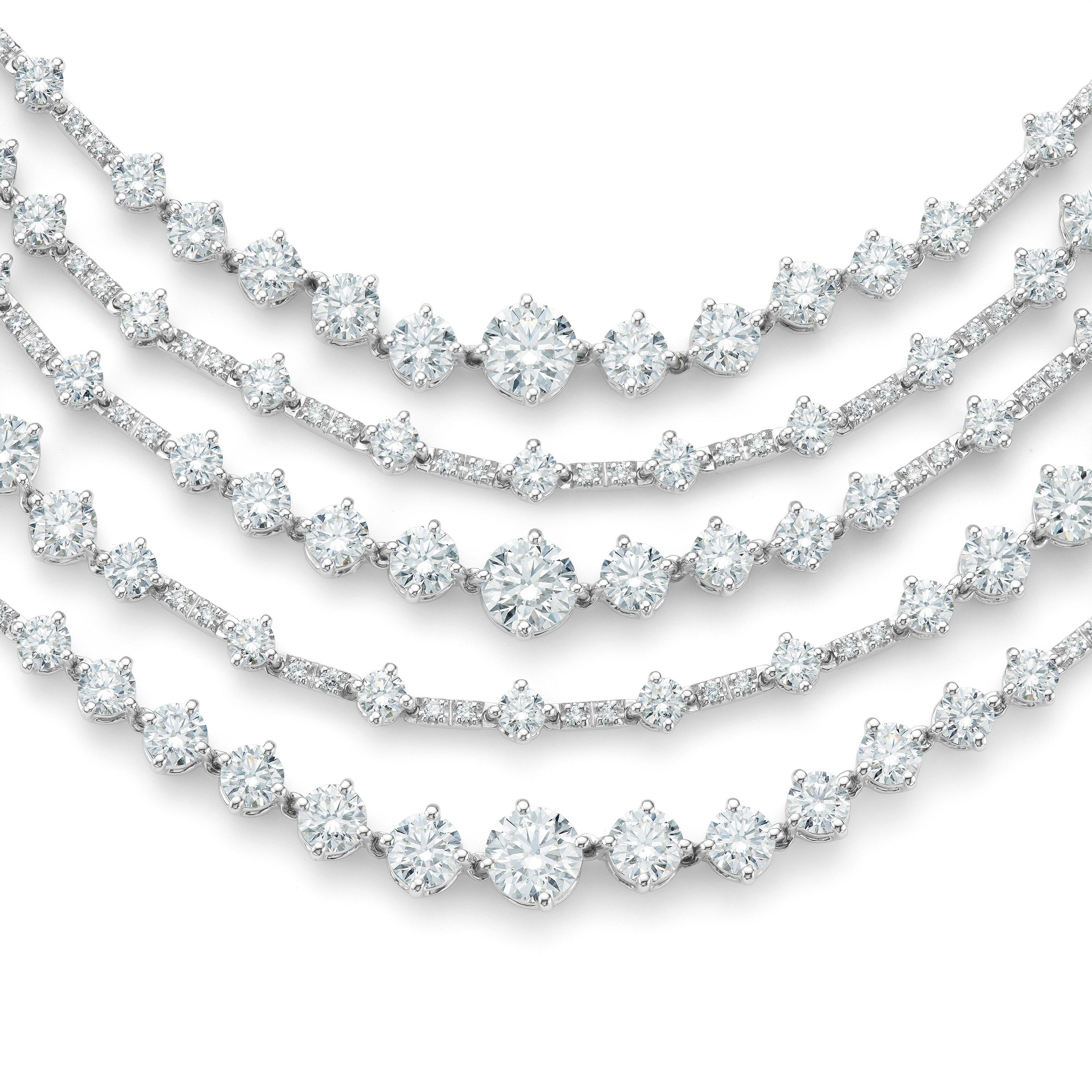 Collier Arpeggia Cinq Rangs en Or Blanc, image 1