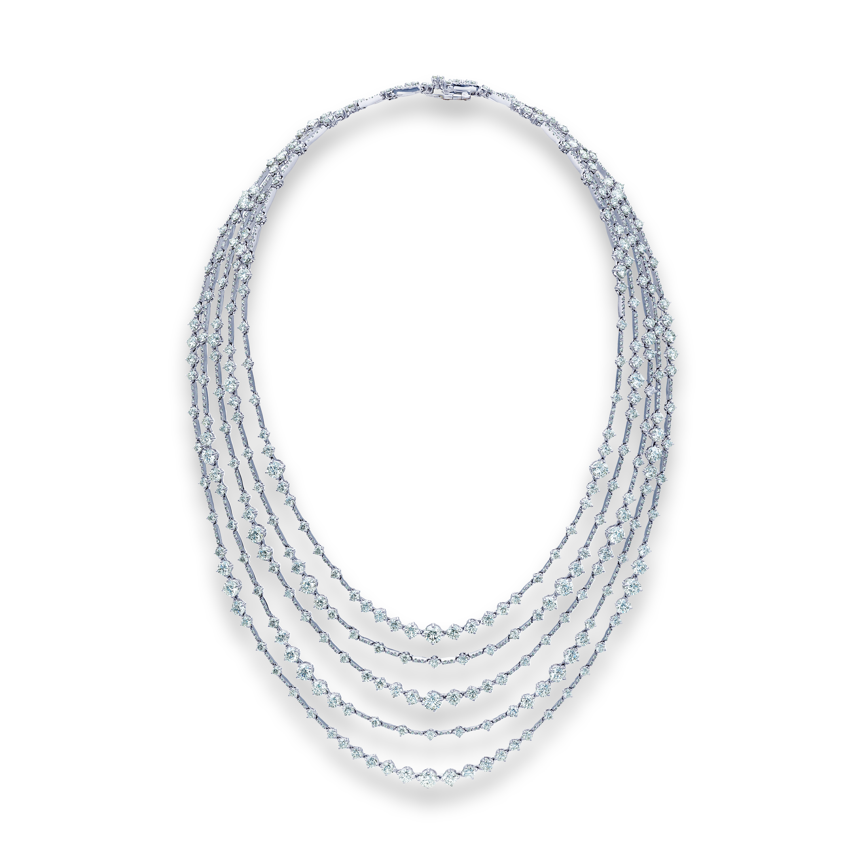 Collier Arpeggia Cinq Rangs en Or Blanc, image 1