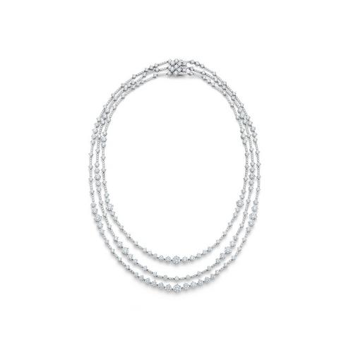 Arpeggia three line necklace in white gold De Beers US