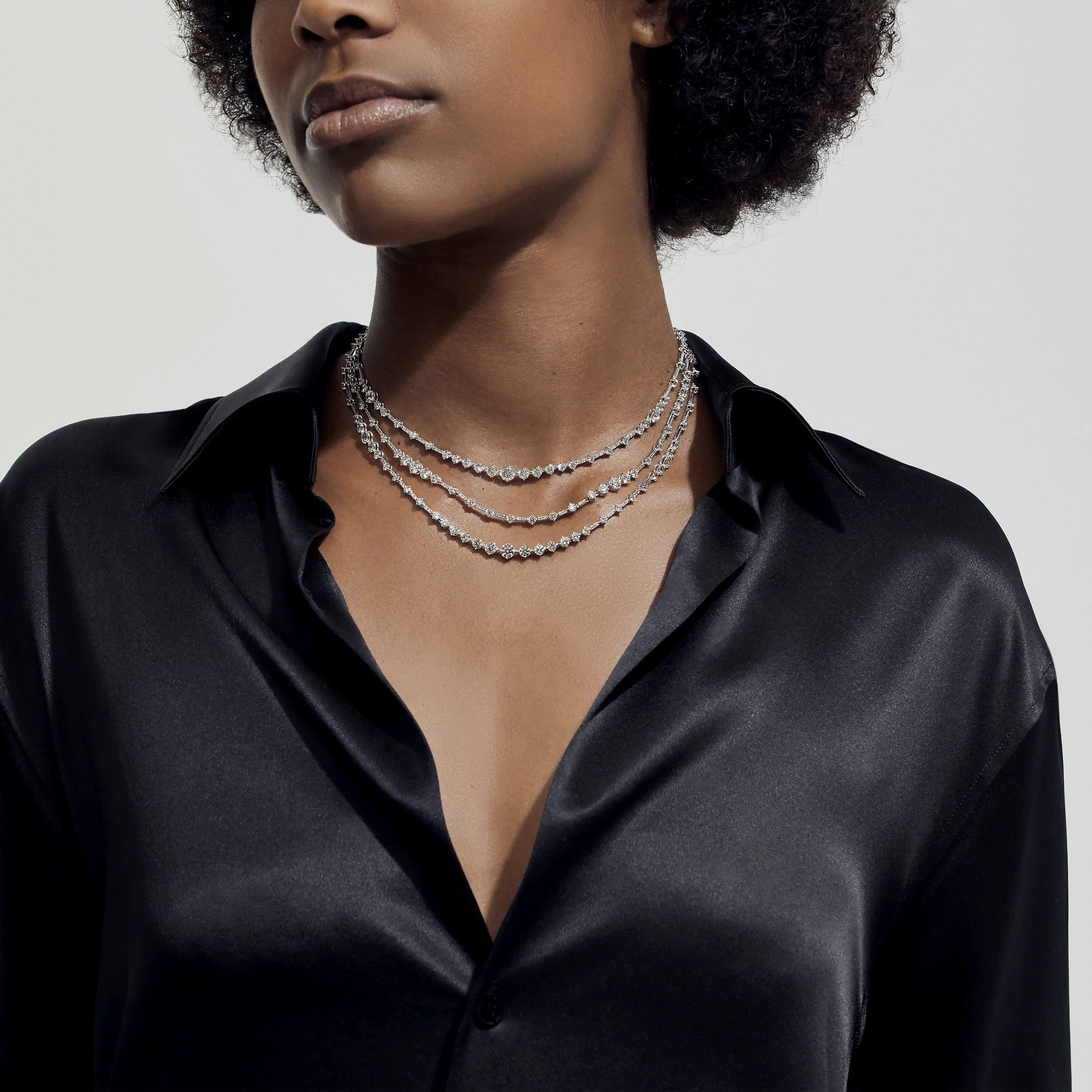 Arpeggia 白金三層鉆石項鏈, image 2