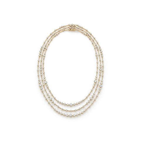 Arpeggia three line necklace in yellow gold