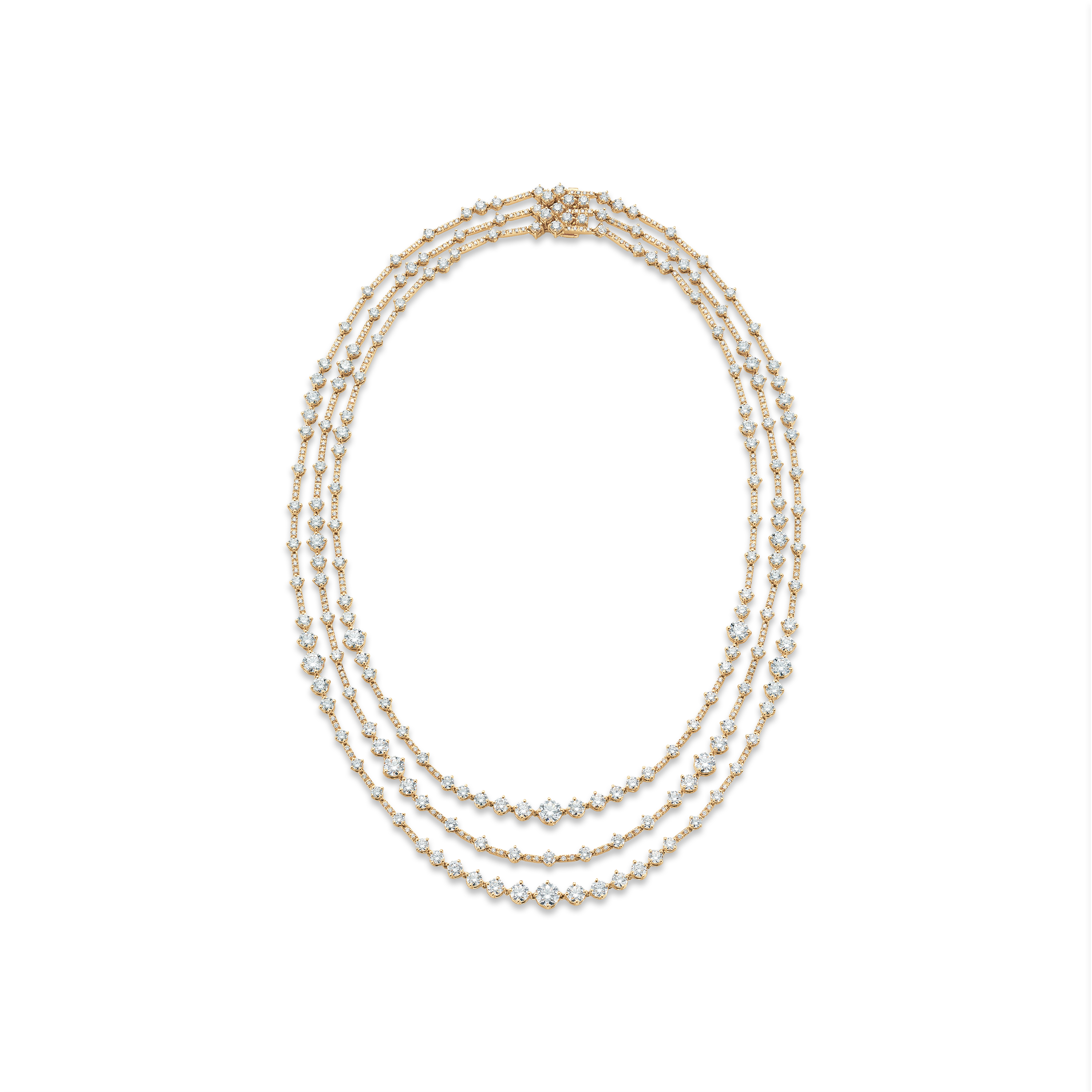 Arpeggia three line necklace in yellow gold Arpeggia three line necklace in yellow gold, image 1