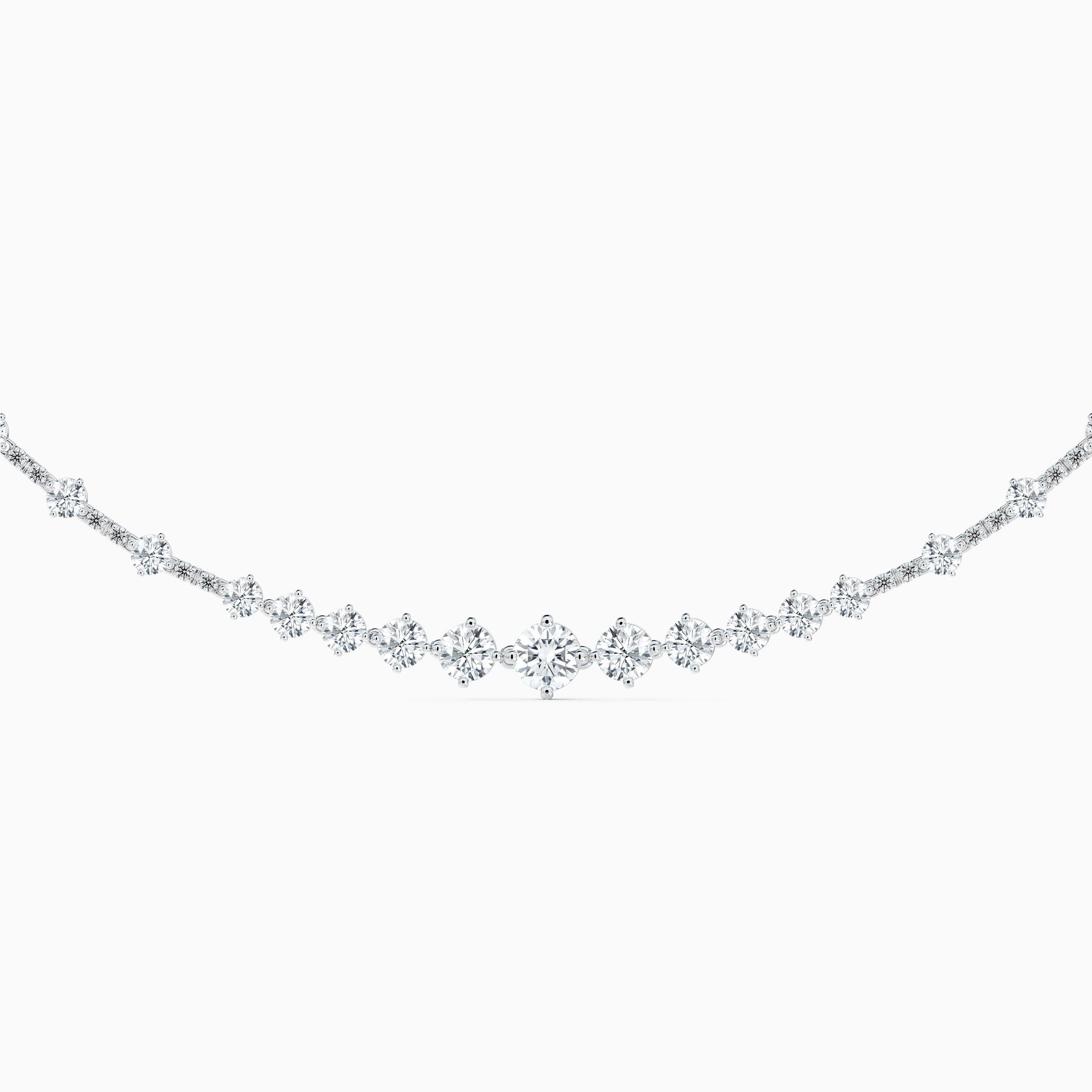 Arpeggia One Line Necklace in White Gold, image 1