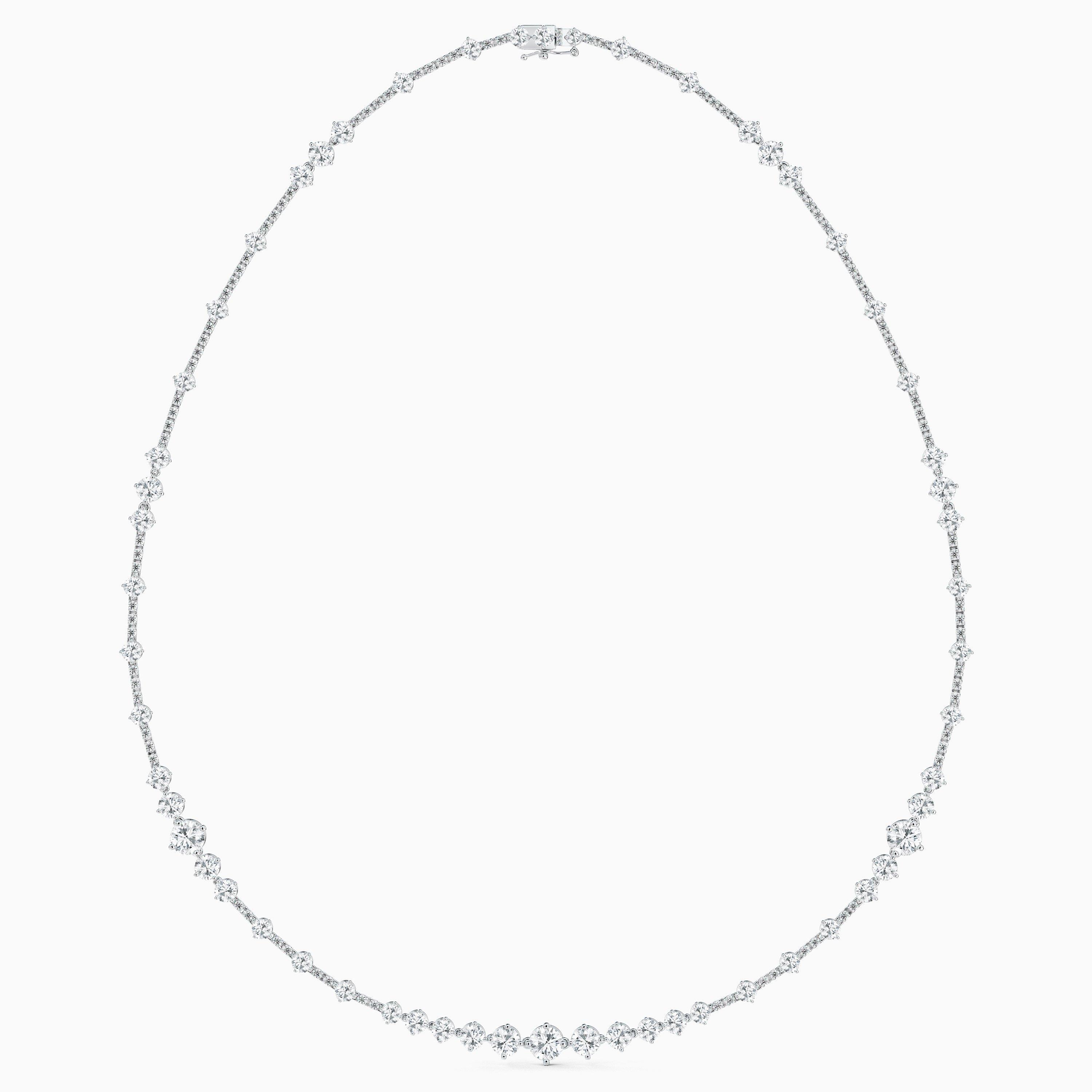 Arpeggia One Line Necklace in White Gold, image 2