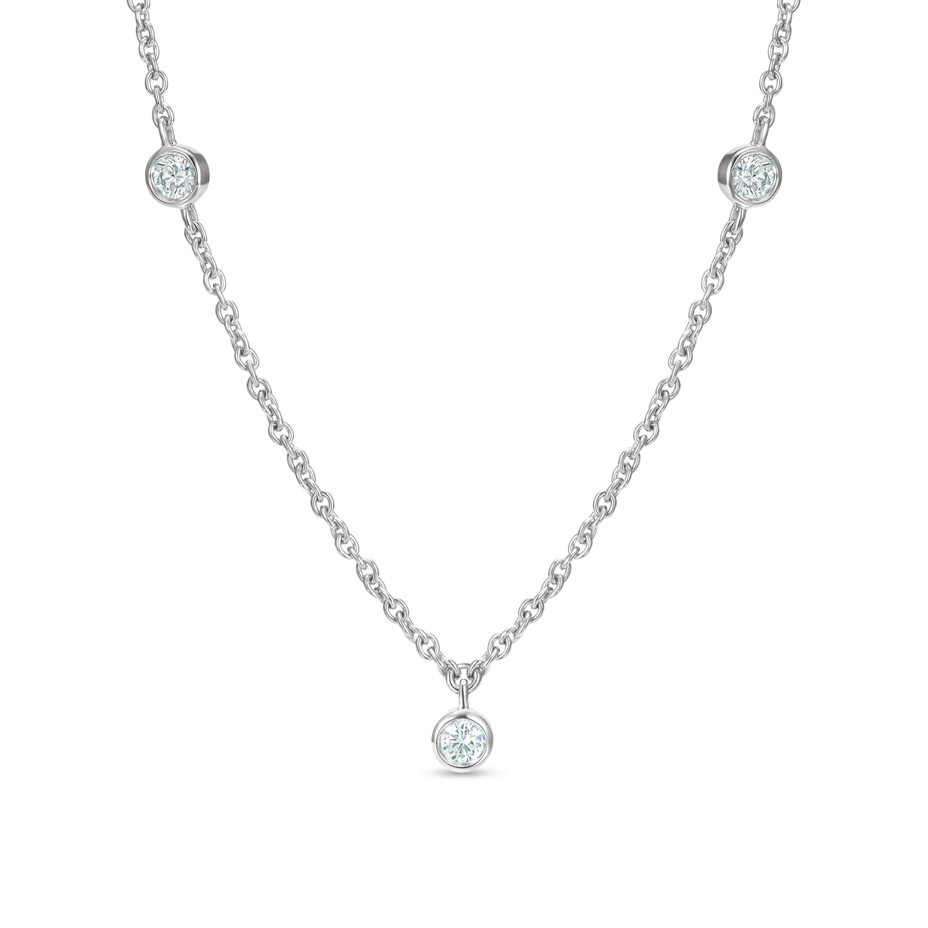 de Beers Jewellers 18kt White Gold My First de Beers Aura Pear-Shaped Diamond Pendant Necklace