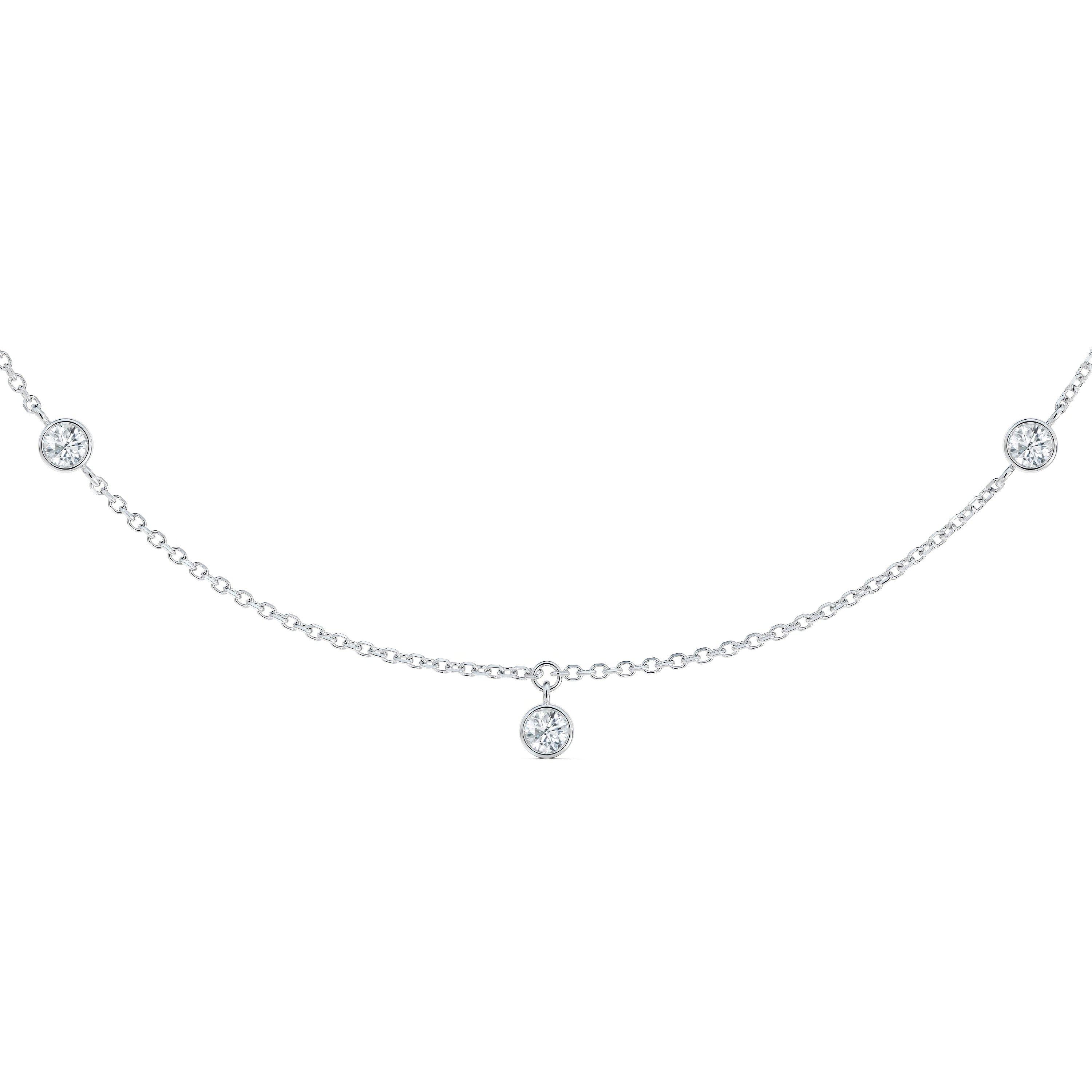 Clea five diamond necklace in white gold