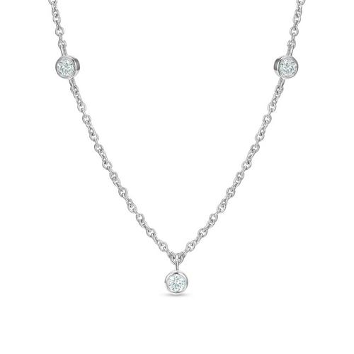 Debeers Clea Five Diamond Necklace In Metallic