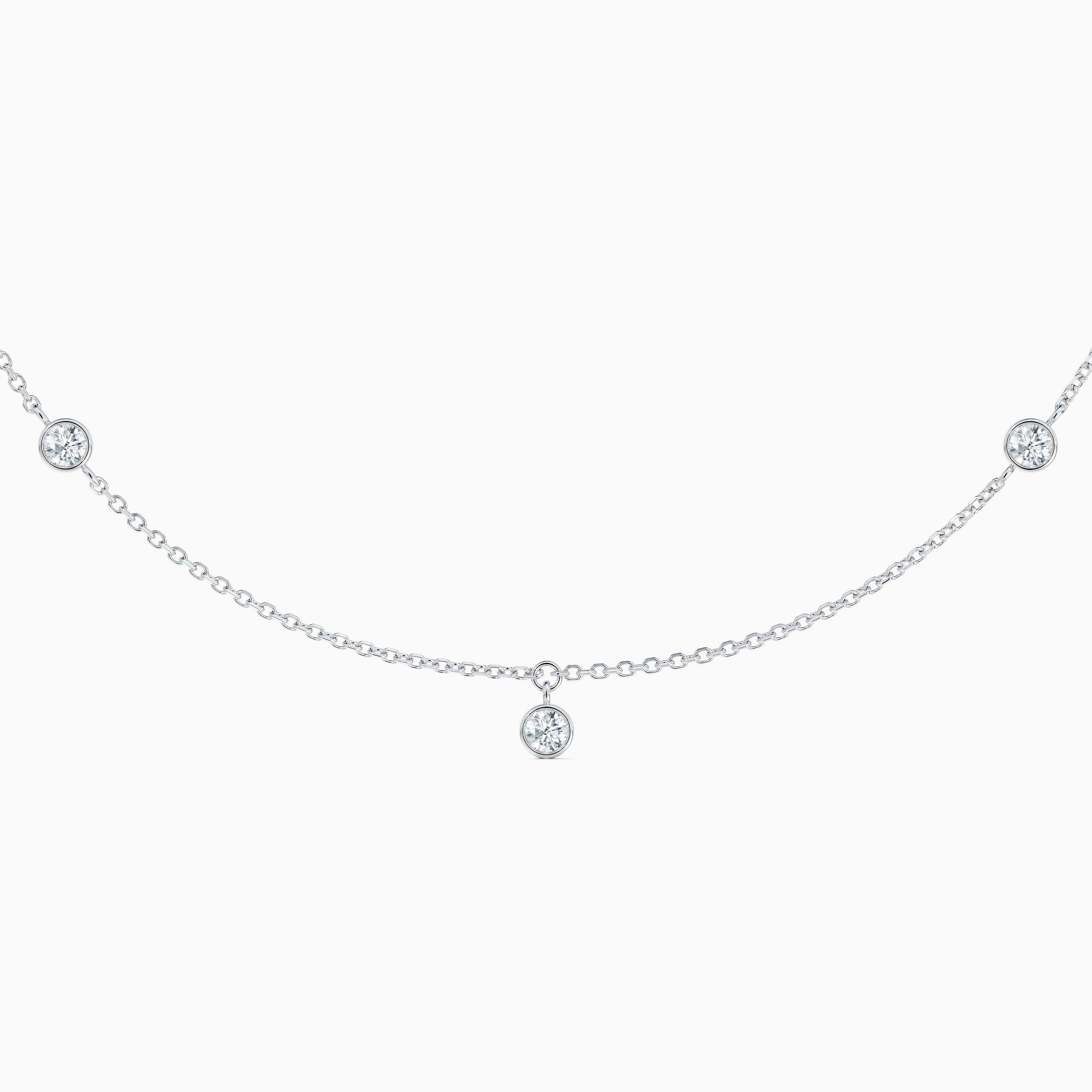 Clea Five Diamond Necklace in White Gold, image 1