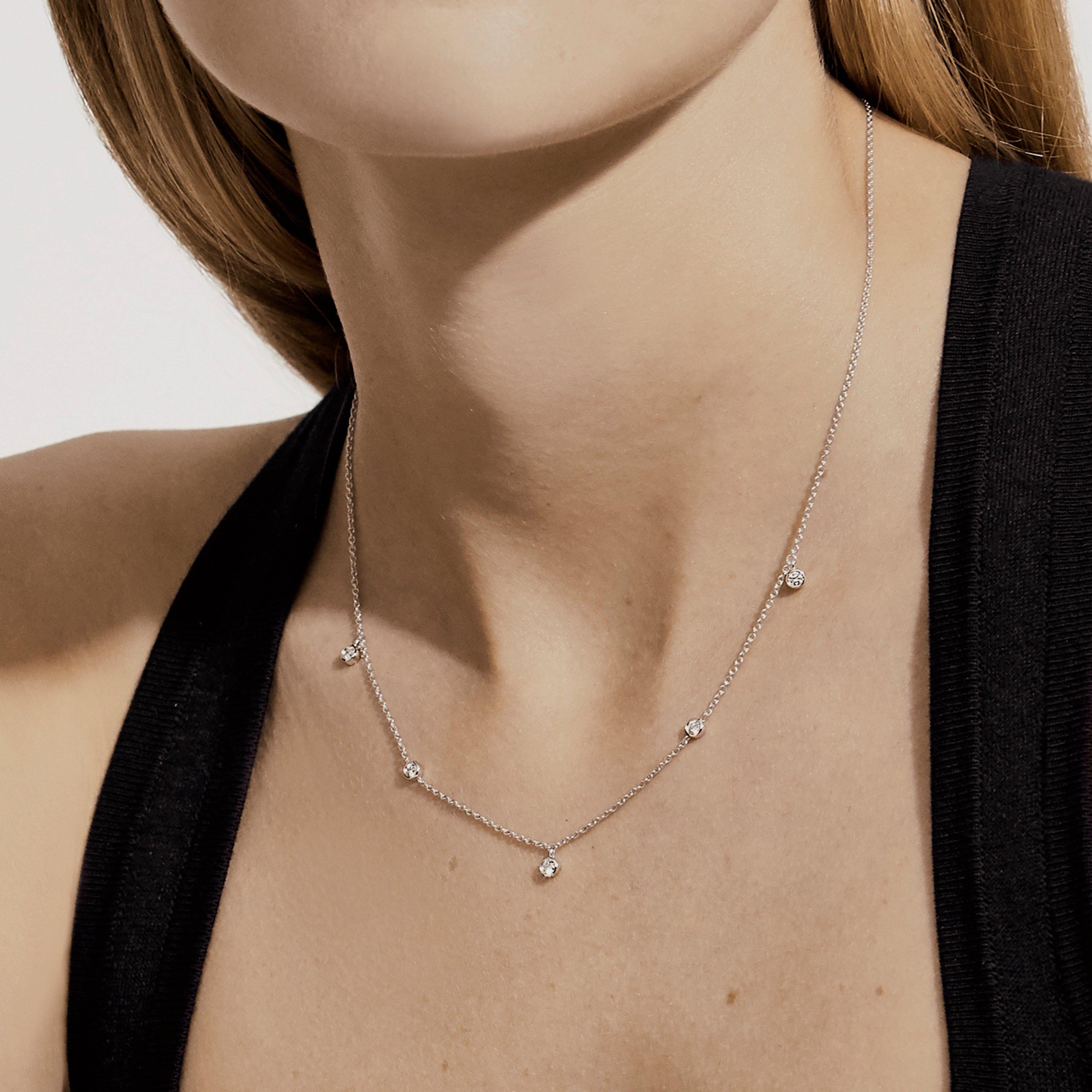 Mens Diamond Necklace 18 Inch 14k White Gold Chain Mens Diamond