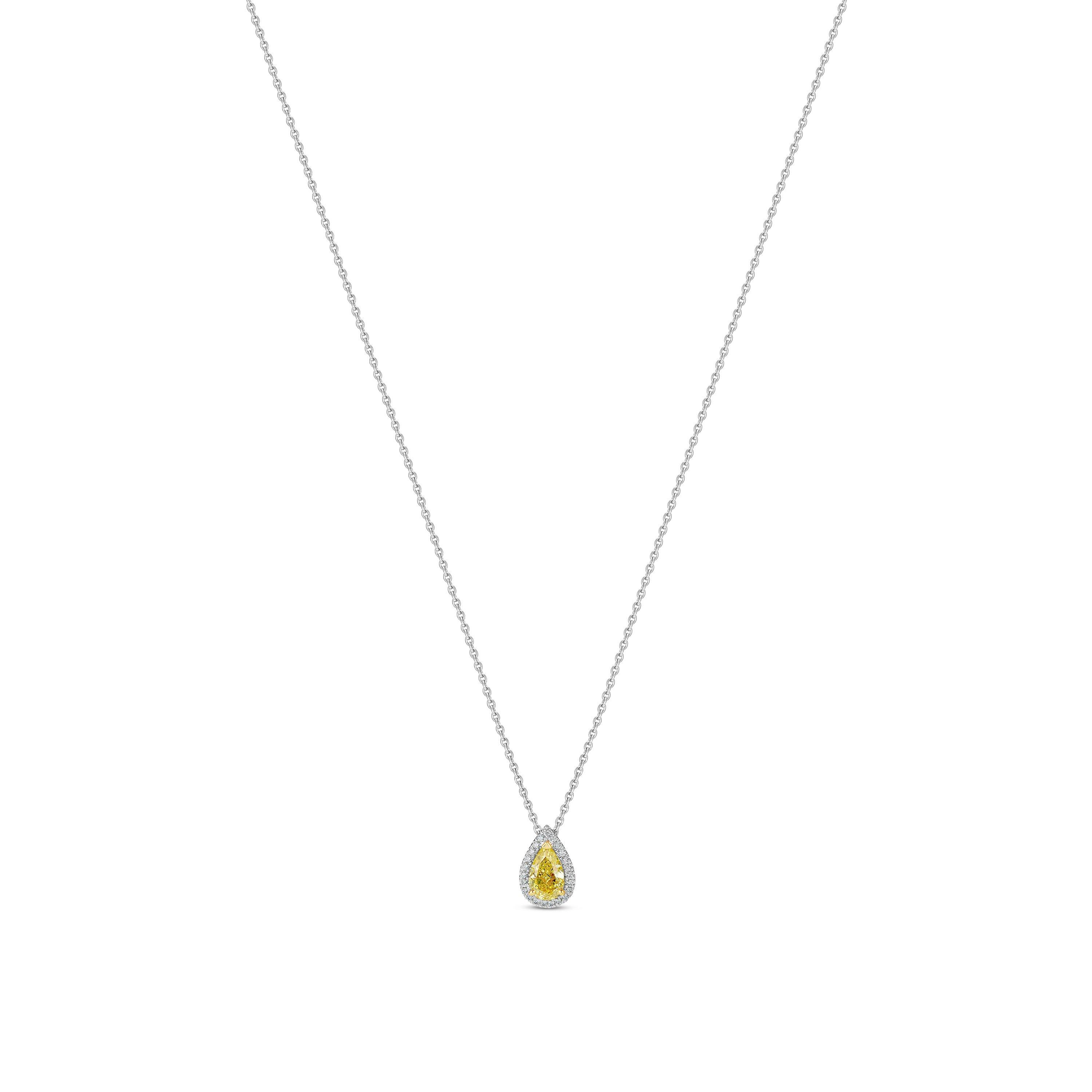 Pendentif Aura Diamant Jaune Fancy Taille Poire