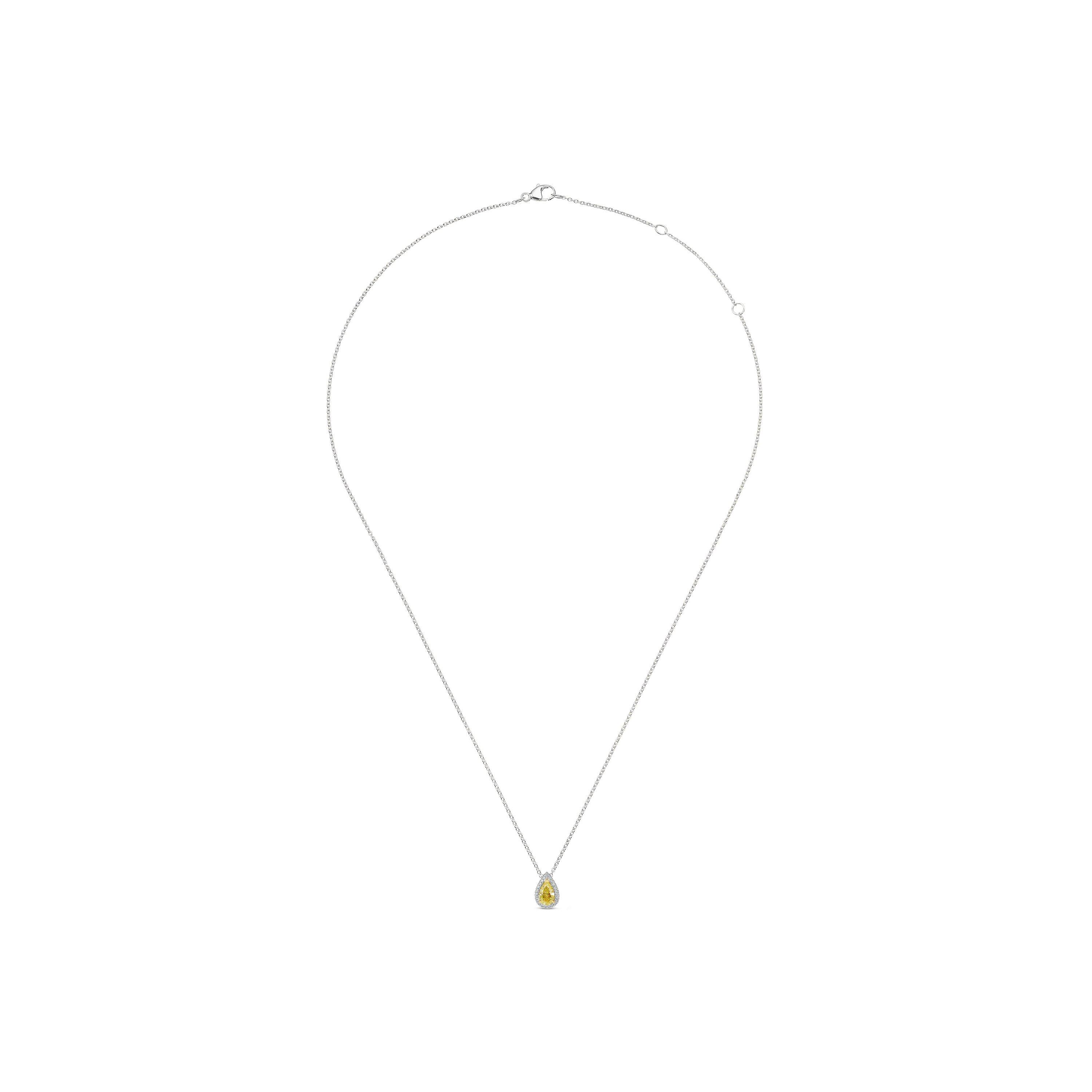 Aura 水滴形切割黃鉆項鏈, image 3