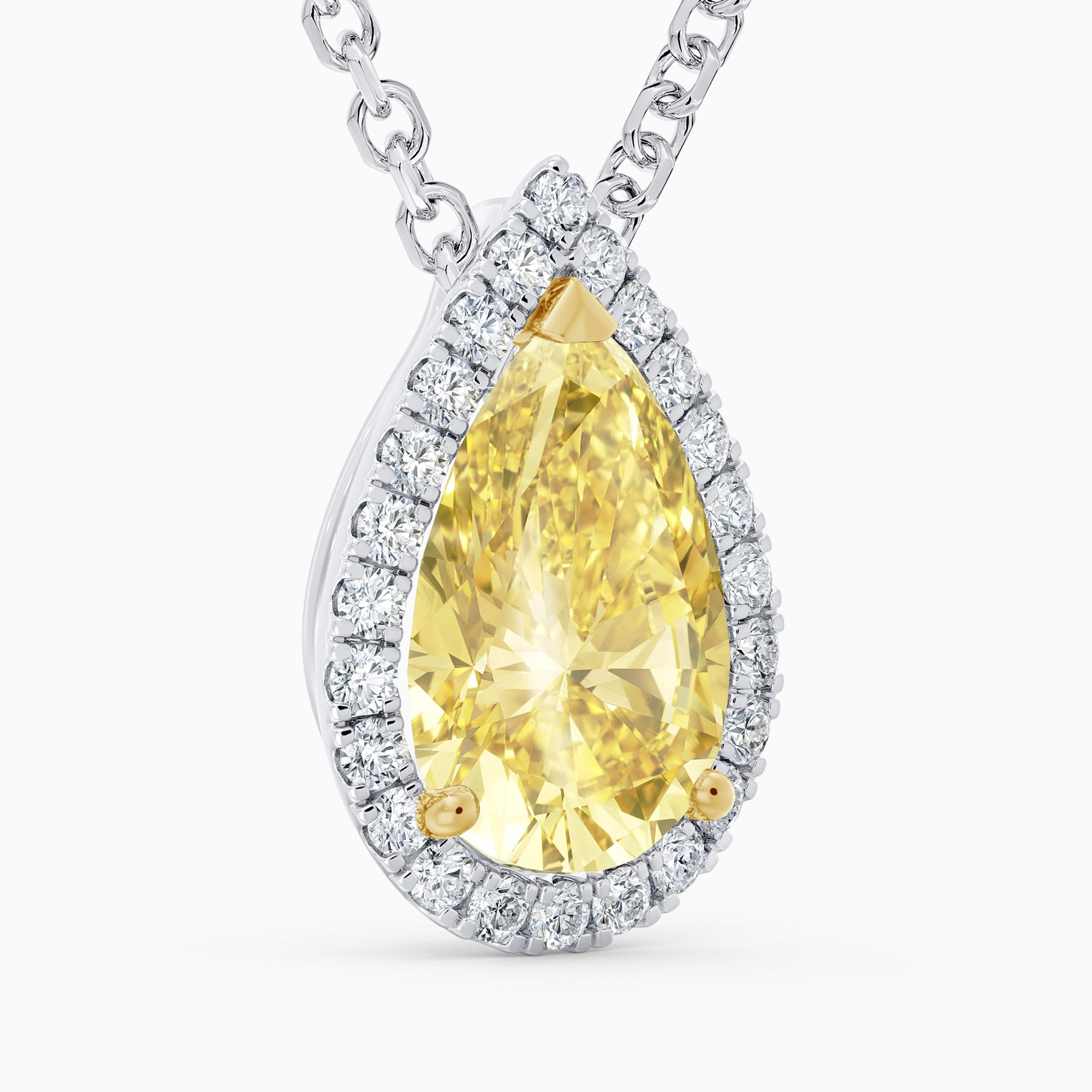 Aura fancy yellow pear-shaped diamond pendant Aura fancy yellow pear-shaped diamond pendant, image 2