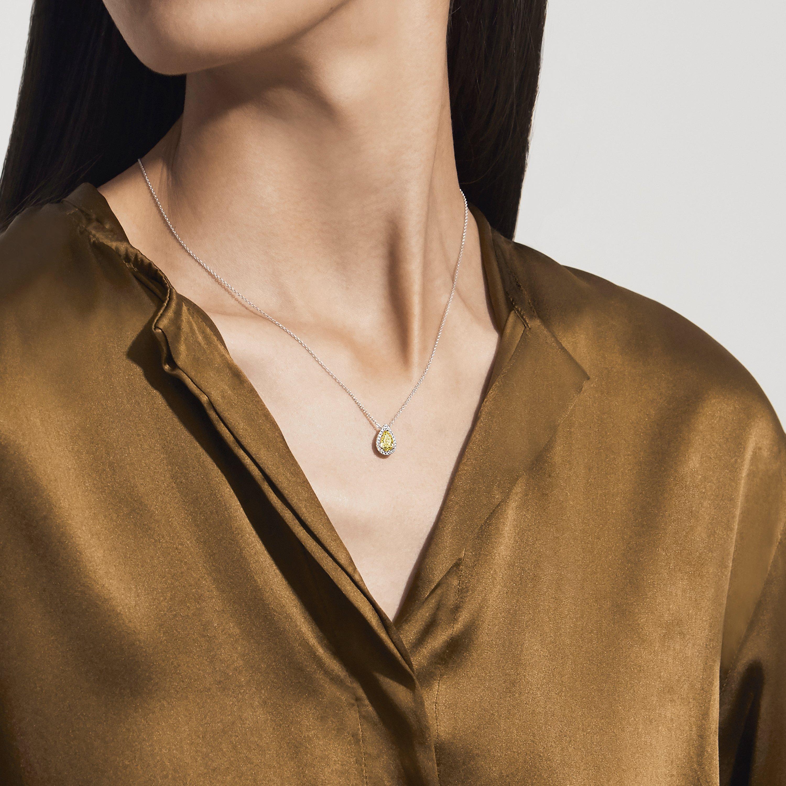 Pendentif Aura Diamant Jaune Fancy Taille Poire, image 3