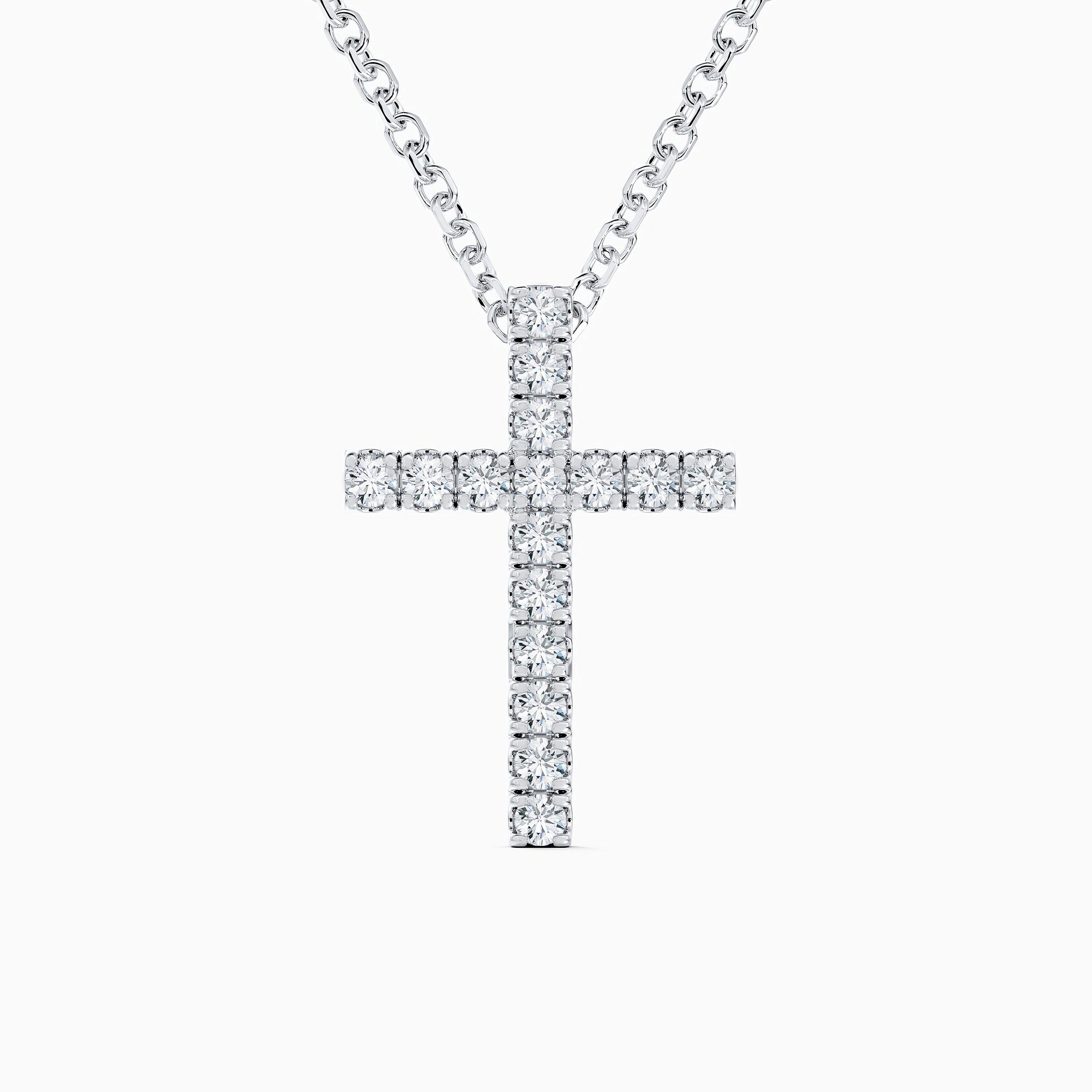 DB Classic Cross Pendant in White Gold, image 1