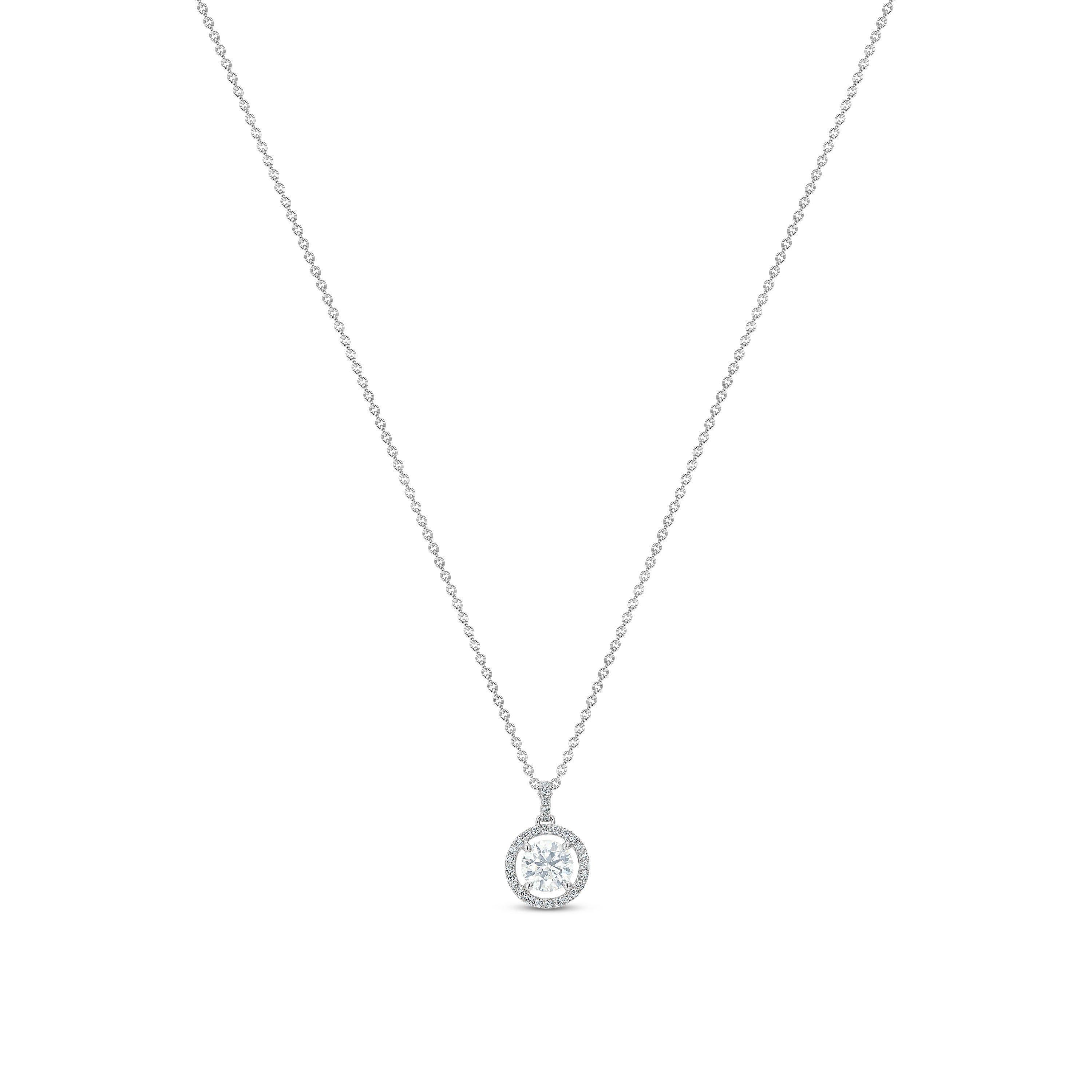 The perfect silver solitaire diamond pendant necklace.