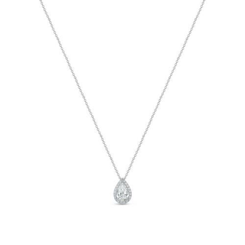 Debeers Aura Pear-shaped Diamond Pendant In White