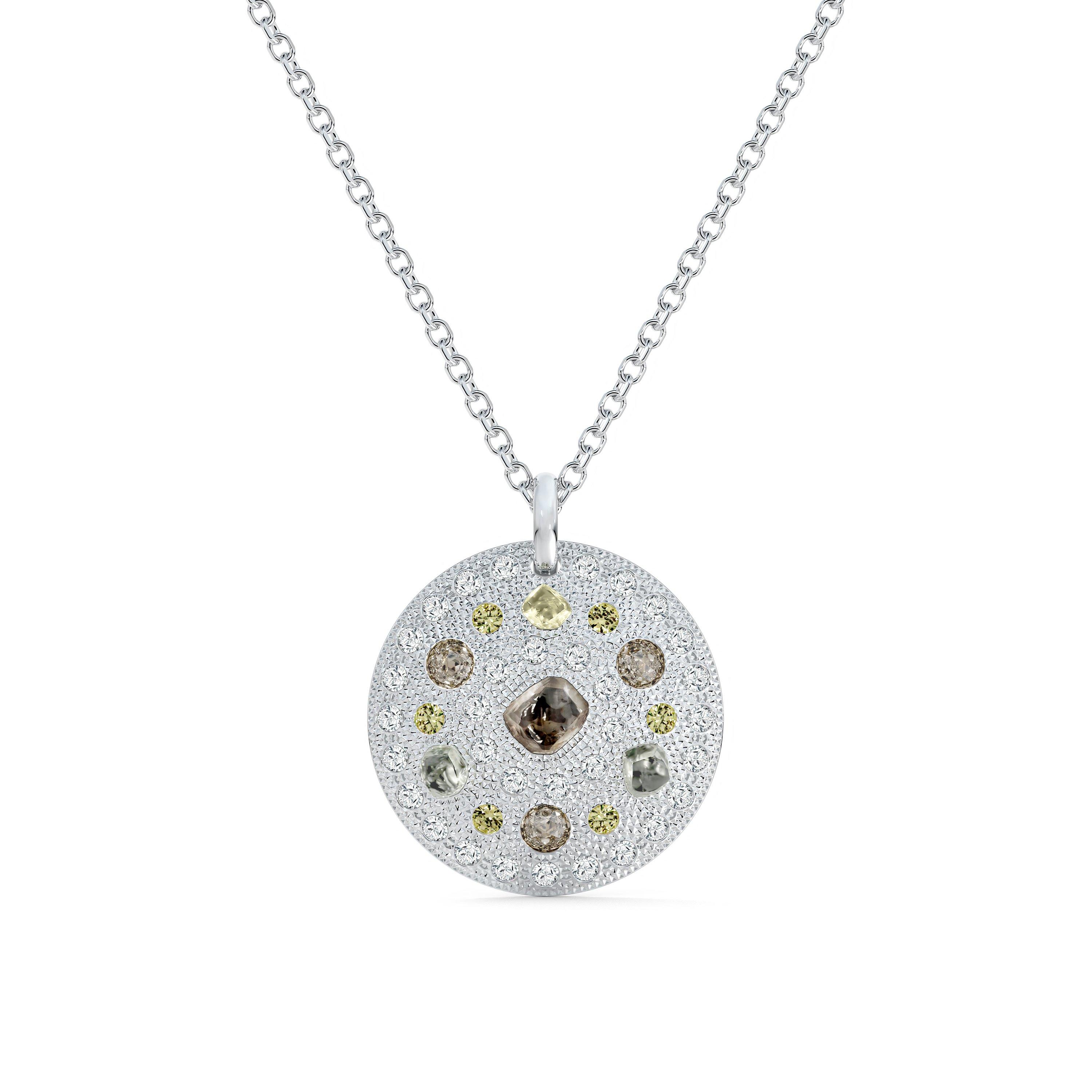 Talisman line necklace in white gold