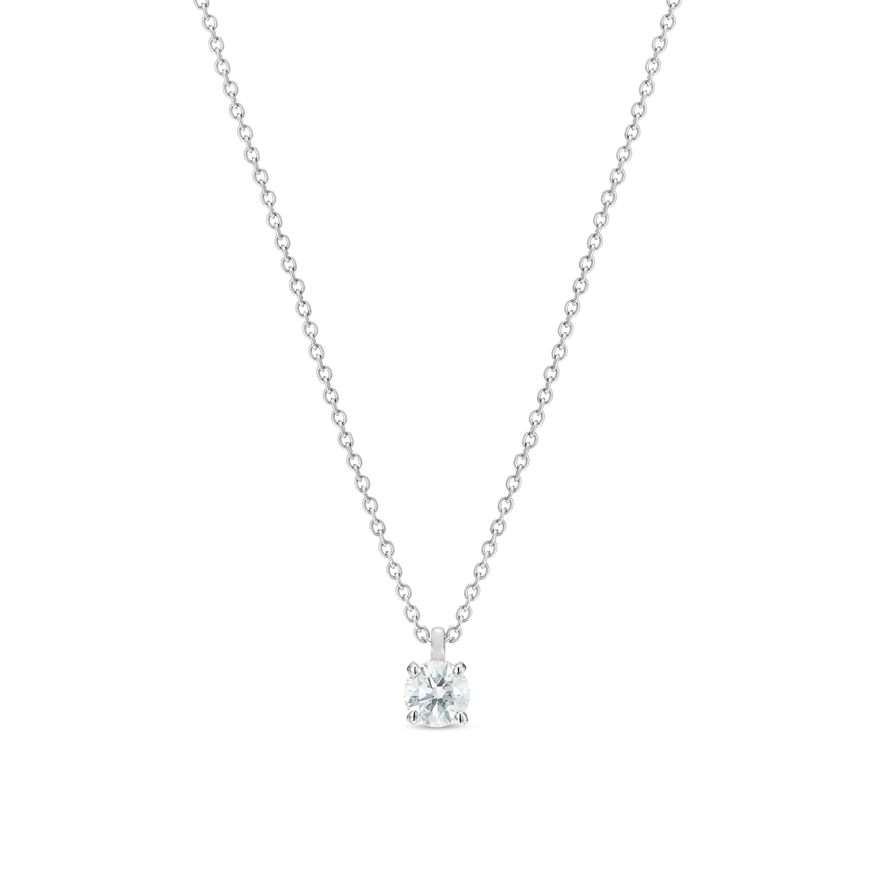 Debeers Db Classic Round Brilliant Diamond Pendant In Metallic