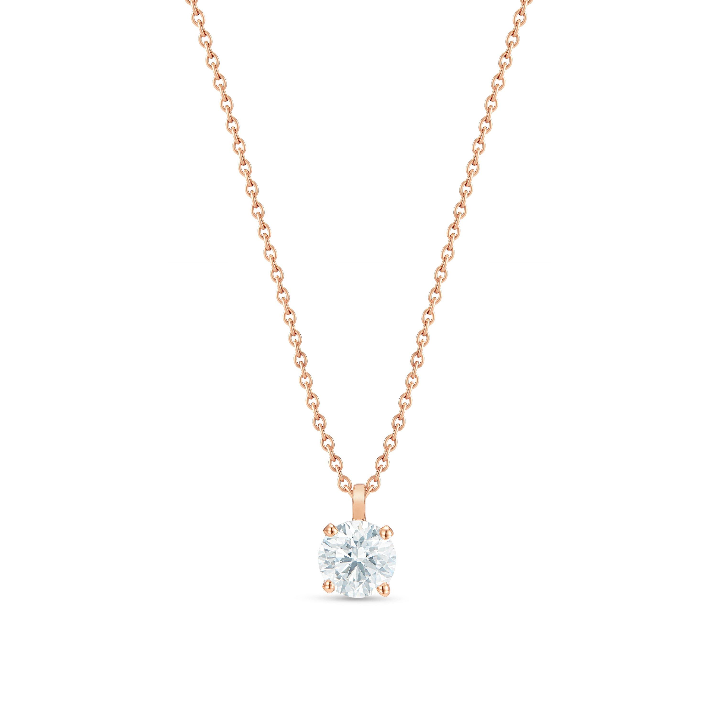 Debeers Db Classic Round Brilliant Diamond Pendant In Gold