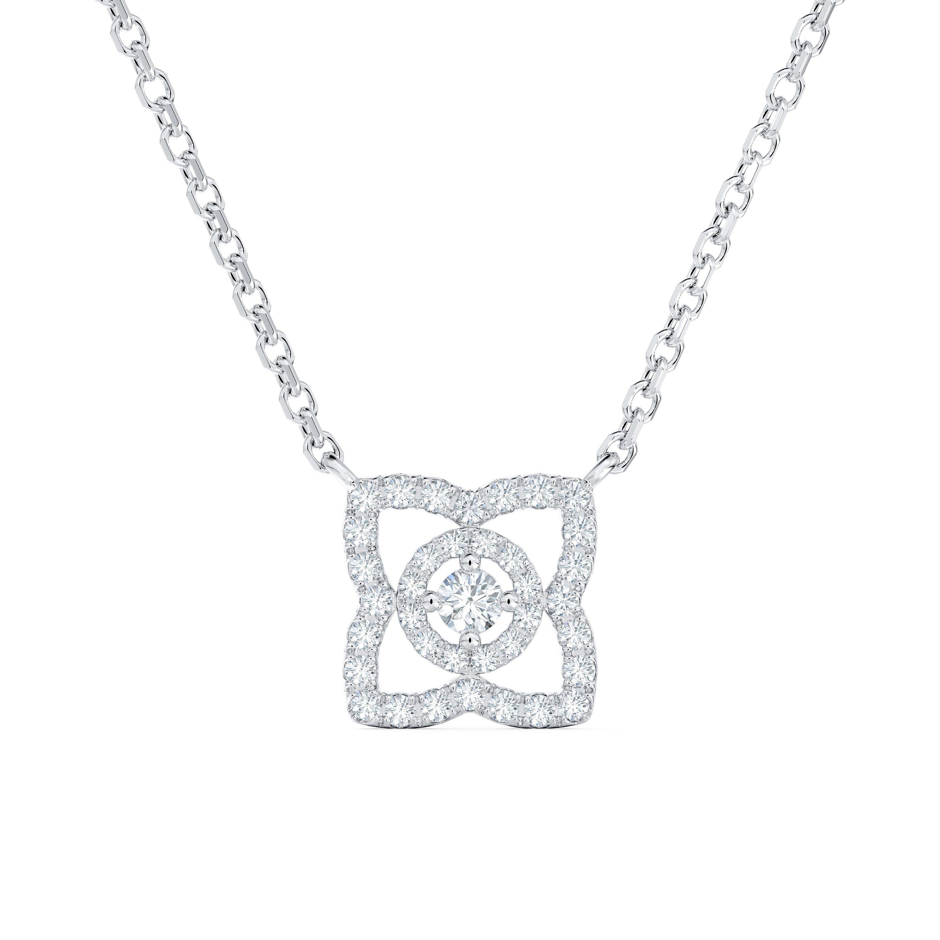 Soothing Lotus rough and cut diamond necklace, De Beers