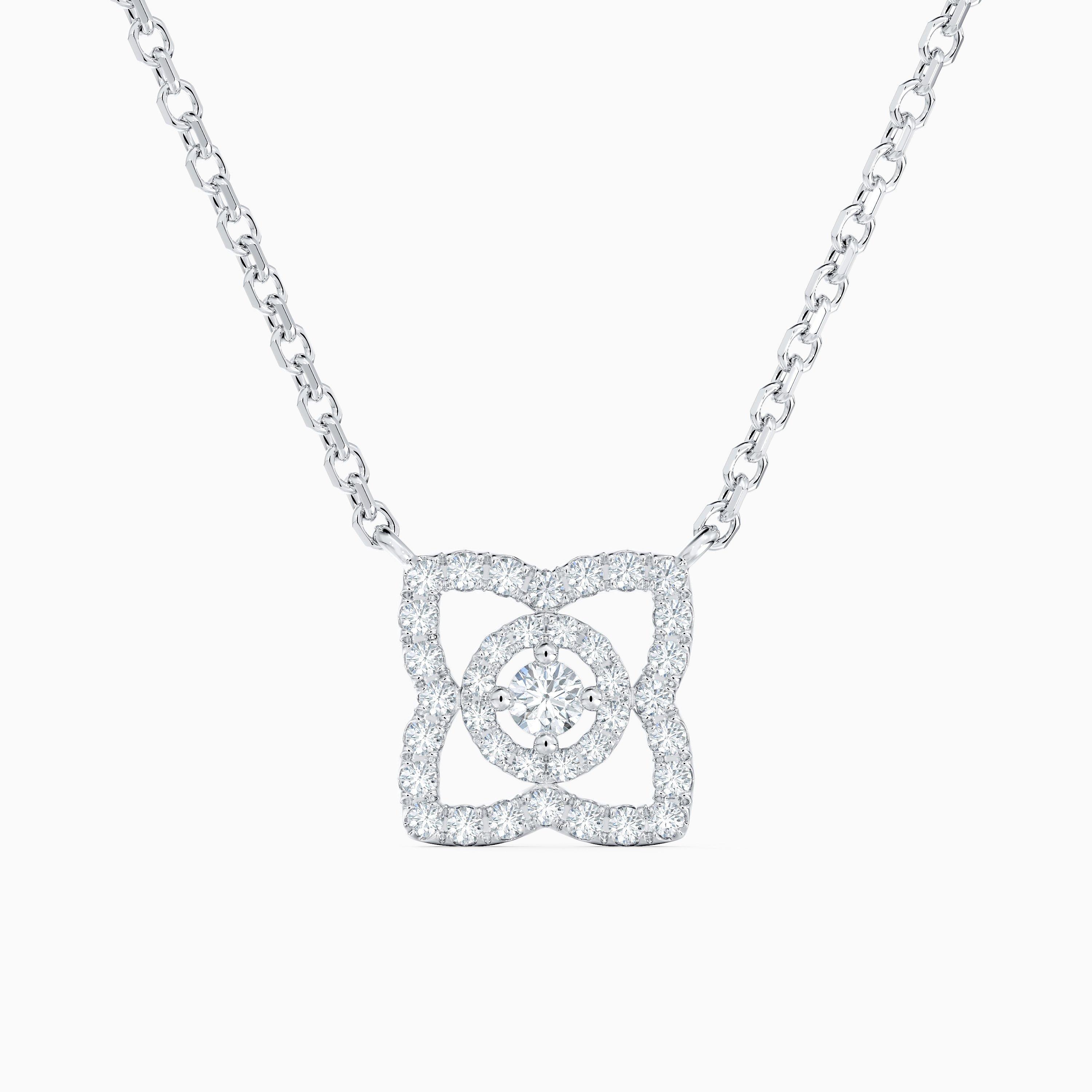 Enchanted Lotus Pendant in White Gold, image 1