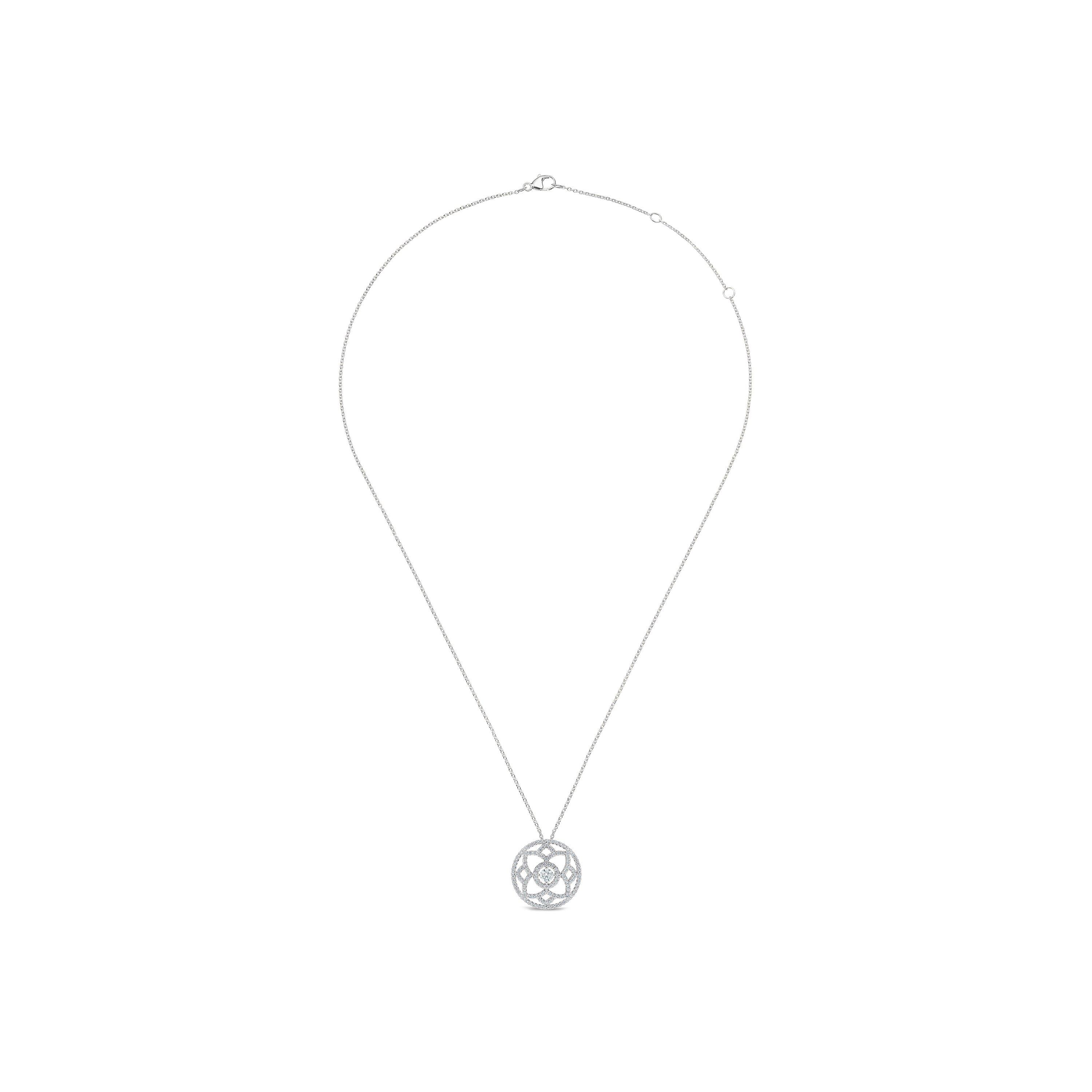 Enchanted Lotus Medal 白金鉆石項鏈, image 2