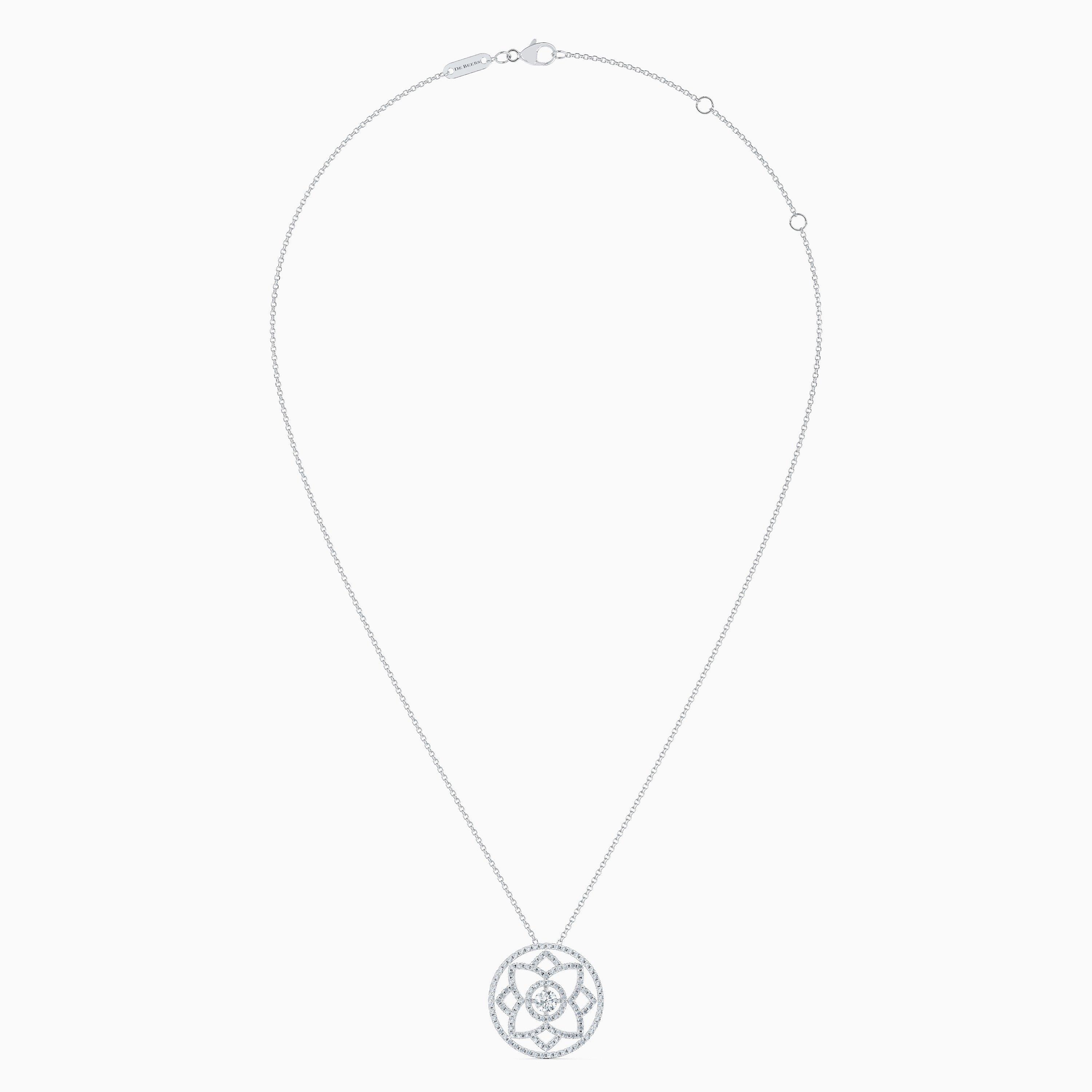 Enchanted Lotus Medal 白金鉆石項鏈, image 5