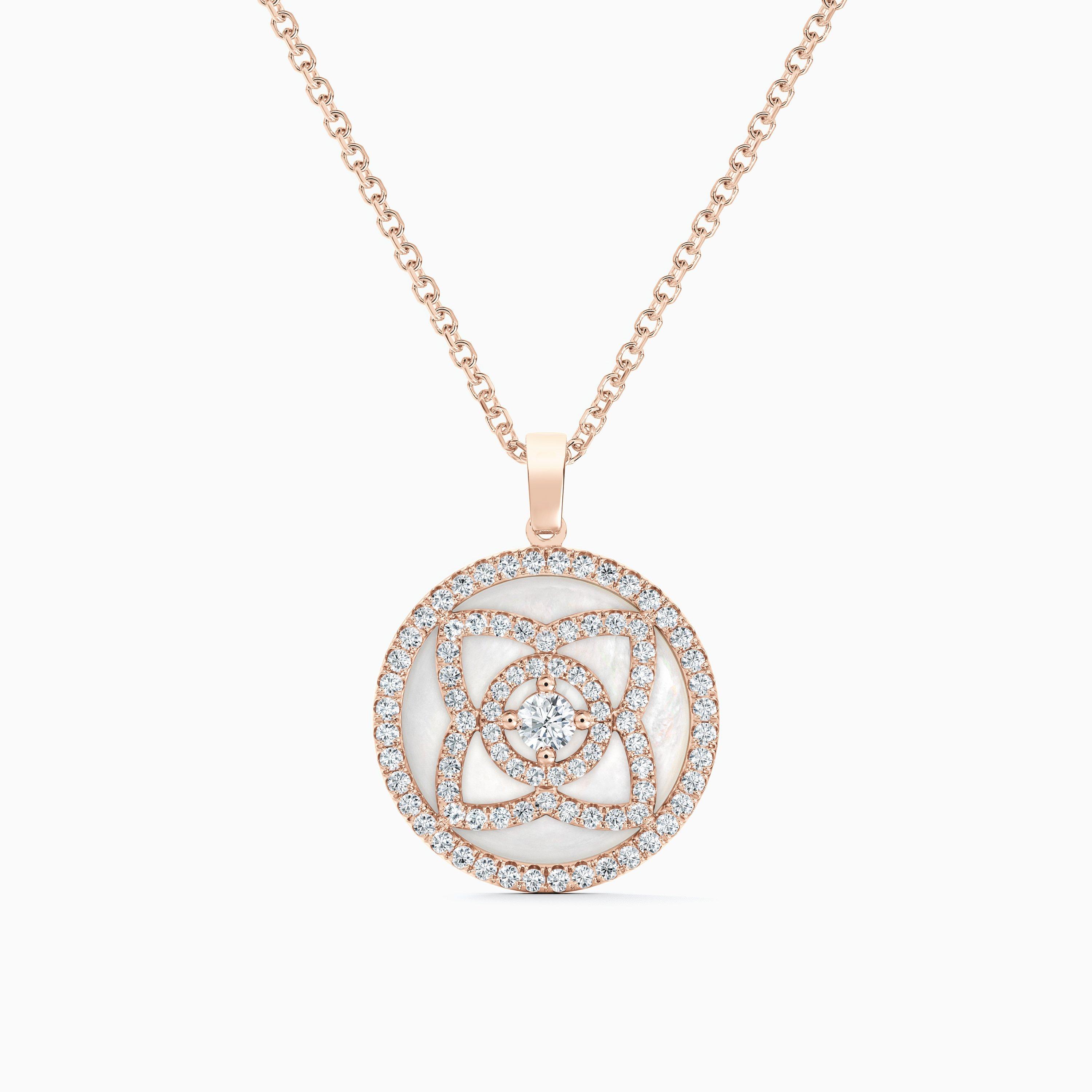 Enchanted Lotus Pendant in Rose Gold and Mother-of-Pearl, image 1