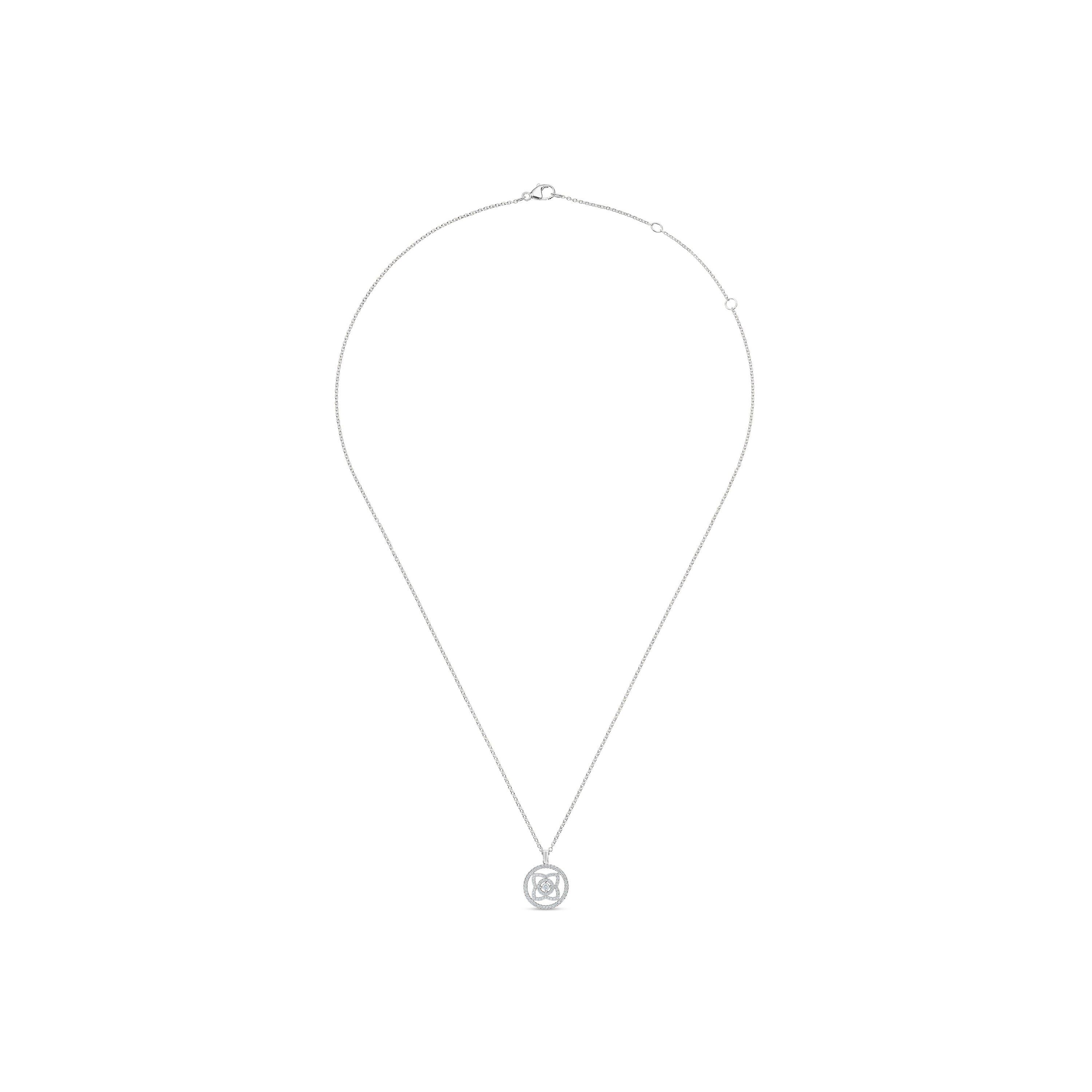 Enchanted Lotus Medal 白金鉆石項鏈, image 2
