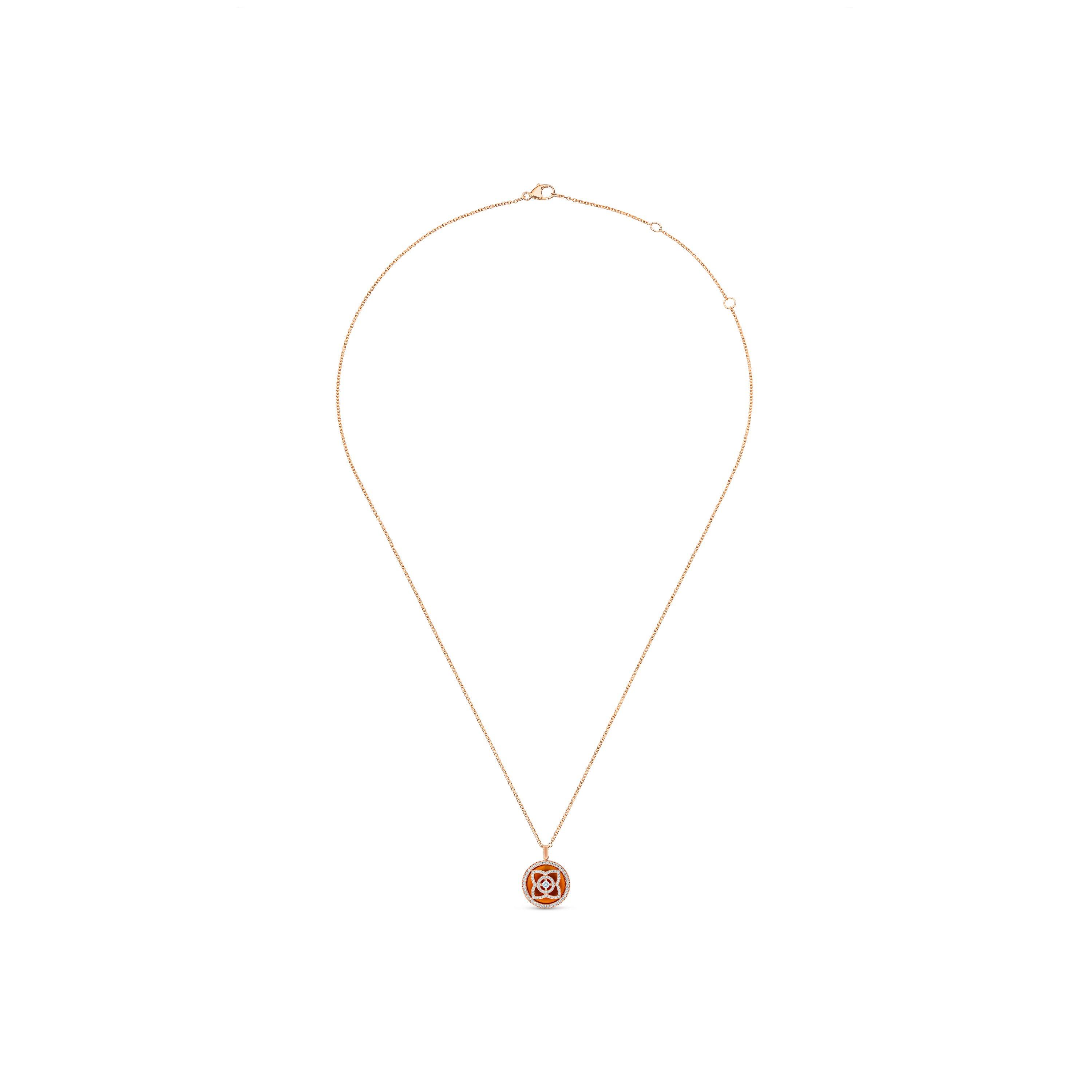 Enchanted Lotus 紅玉髓玫瑰金鉆石項鏈, image 2