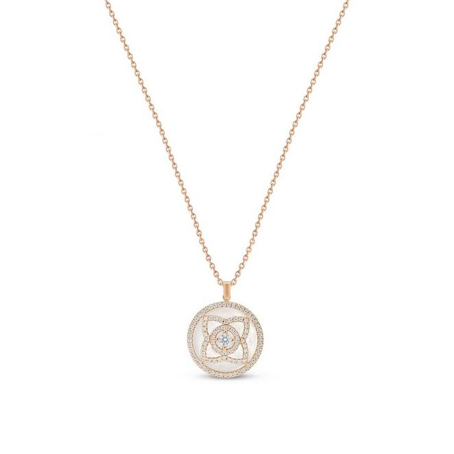 Enchanted Lotus pendant in rose gold and mother-of-pearl