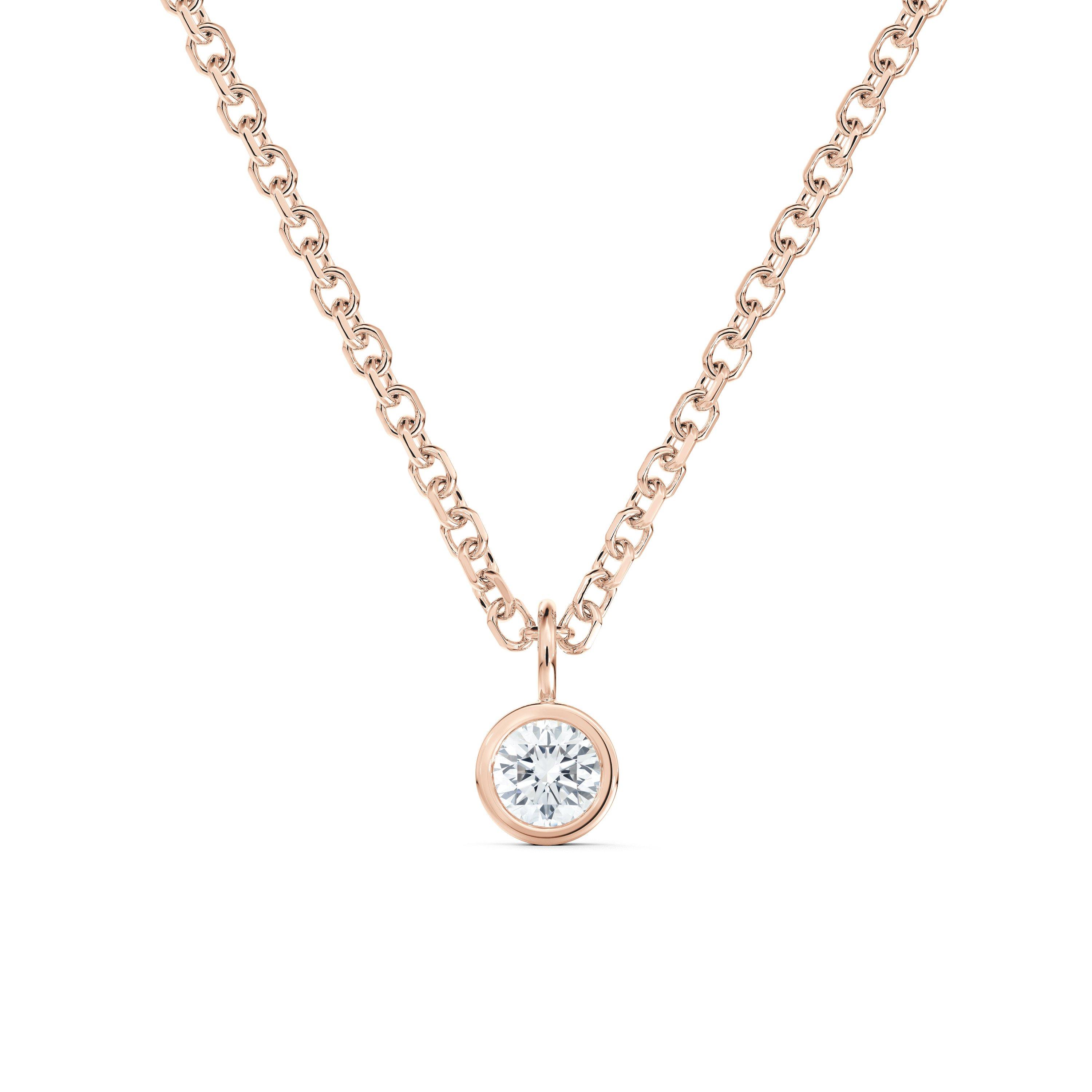 Clea One Diamond Pendant in Rose Gold, image 1