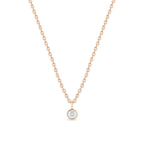 Clea one diamond pendant in rose gold